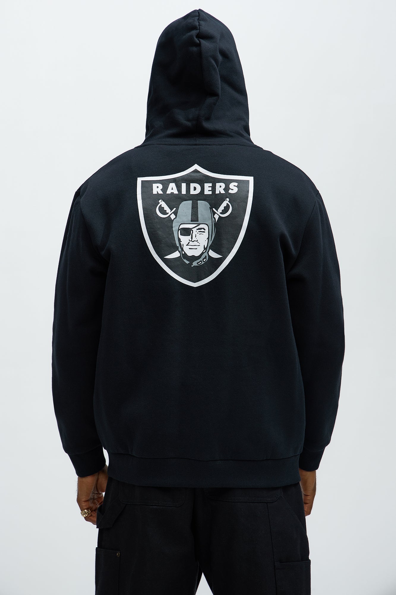 Raiders Bold Zipp Hoodie - Black