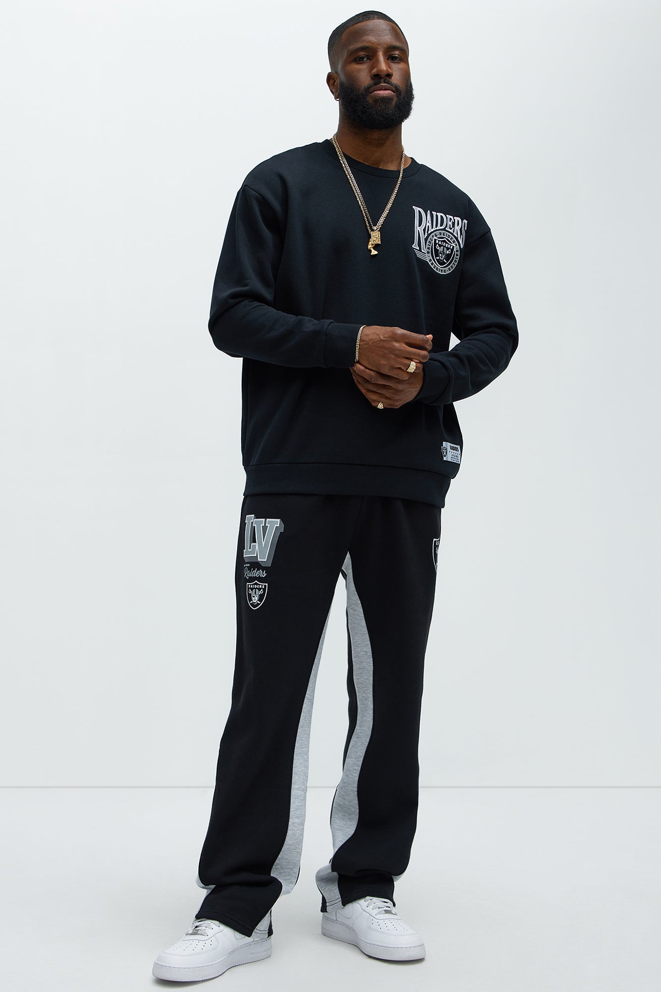Raiders Bold Flare Sweatpants - Black