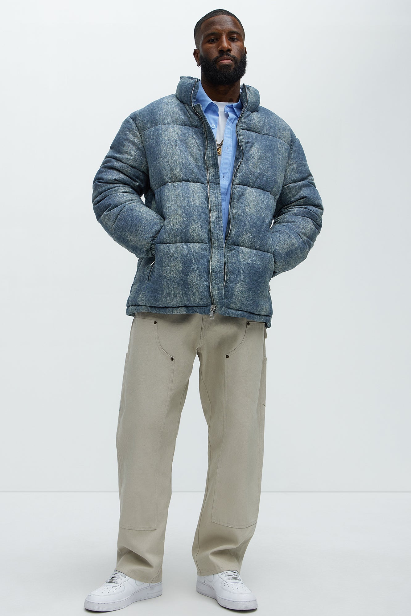 Inwood Printed Denim Puffer - Blue/combo