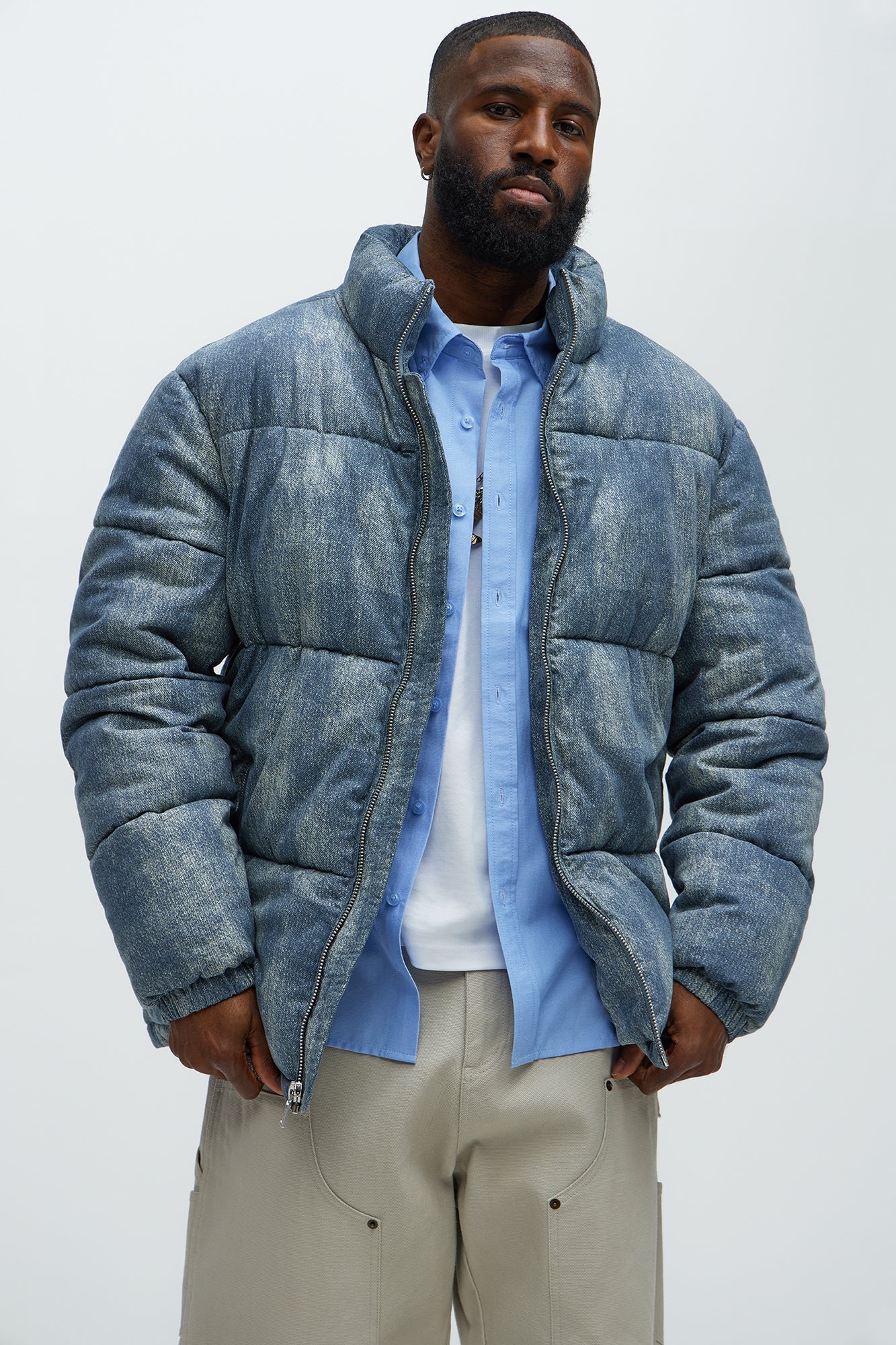 Inwood Printed Denim Puffer - Blue/combo
