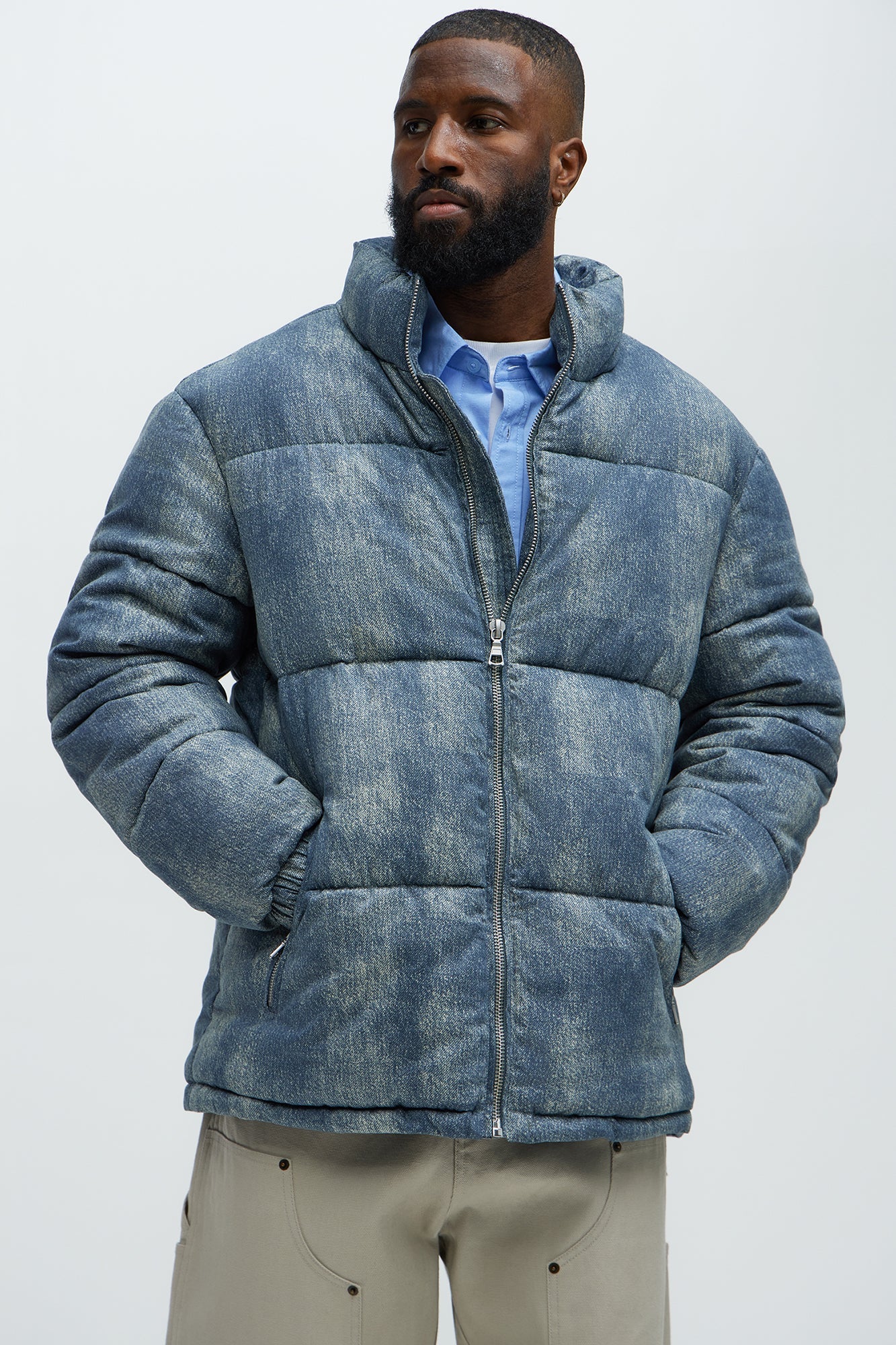 Inwood Printed Denim Puffer - Blue/combo