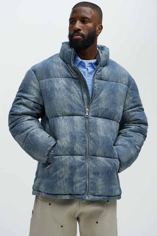Inwood Printed Denim Puffer - Blue/combo