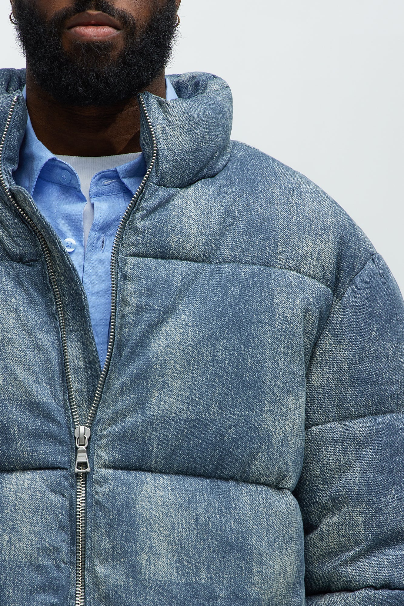 Inwood Printed Denim Puffer - Blue/combo