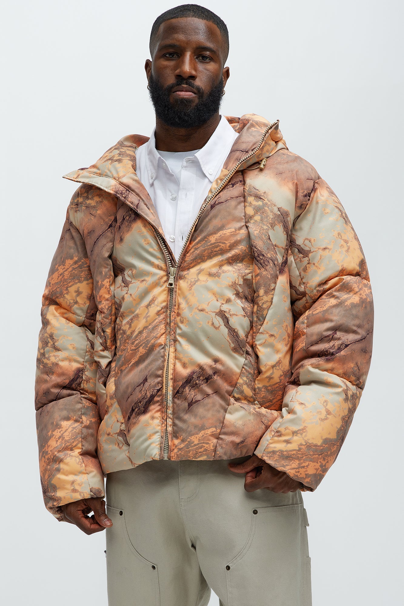Mesa Hooded Parka - Orange/combo