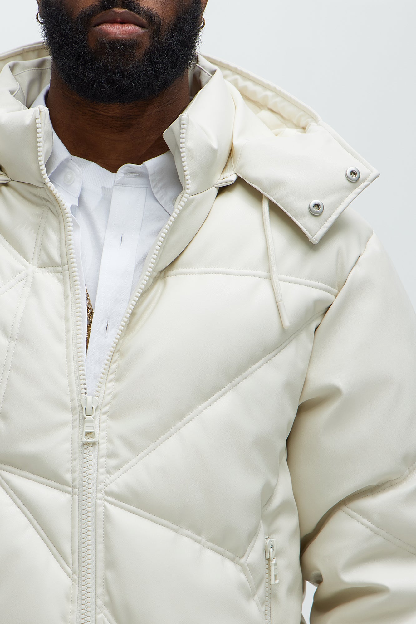 Looking For Me Padded Hood Puffer - White