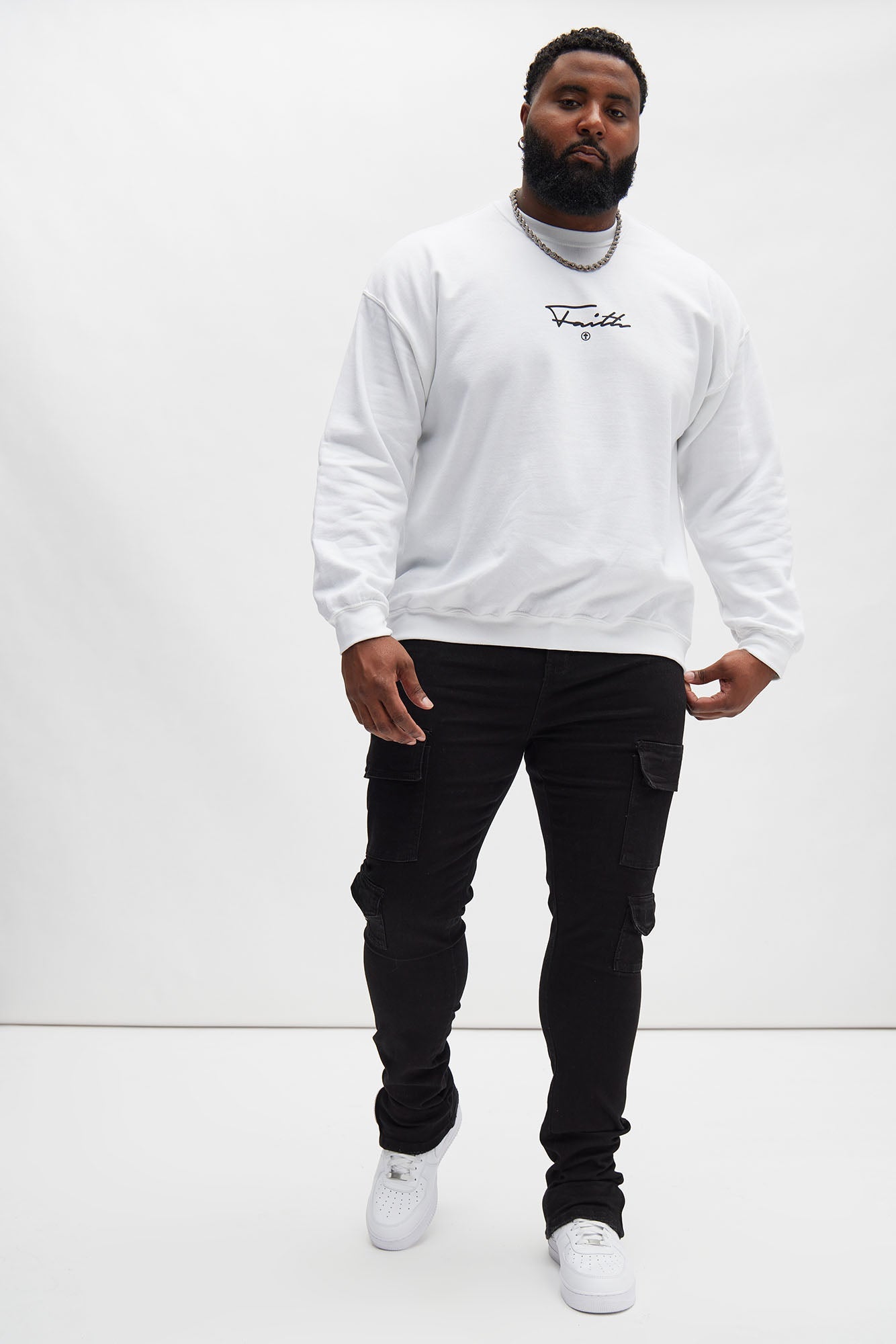 Convertible Stacked Skinny Flare Jeans - Black