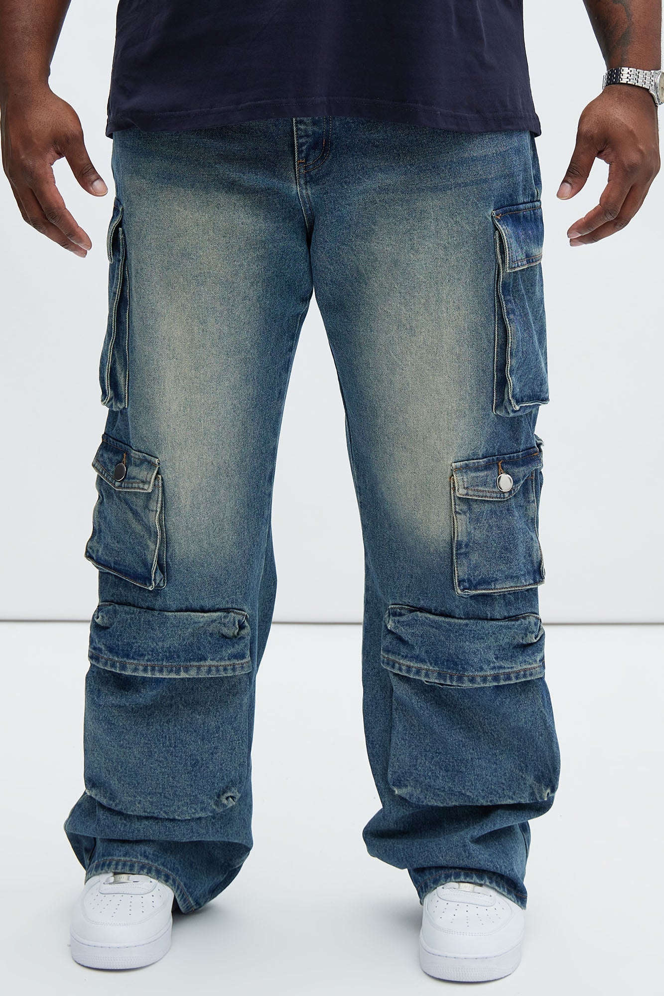 Stay Looking Rigid Straight Carpenter Jeans - VintageBlueWash
