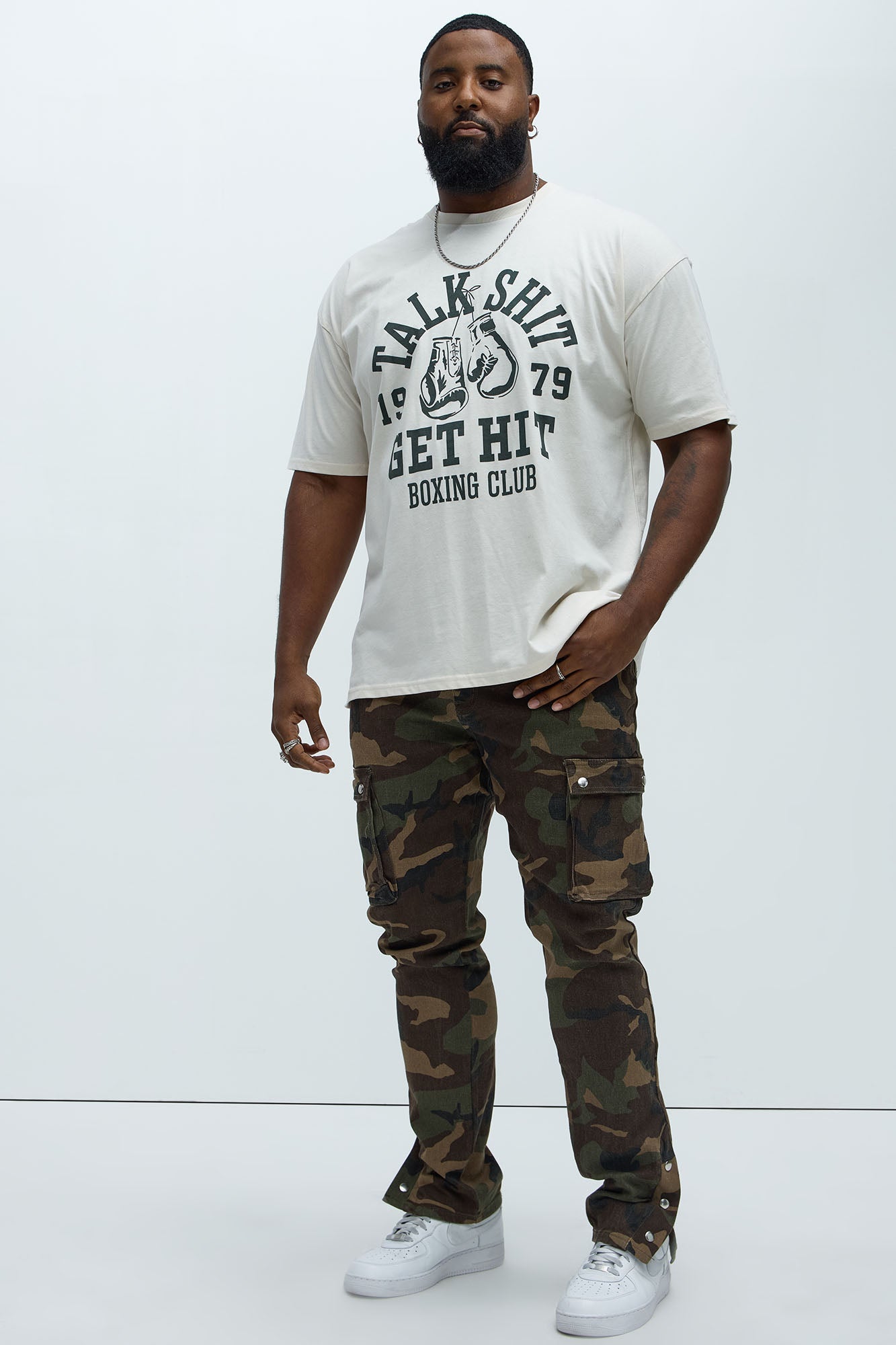 Out These Streets Cargo Stacked Skinny Pants - Camouflage
