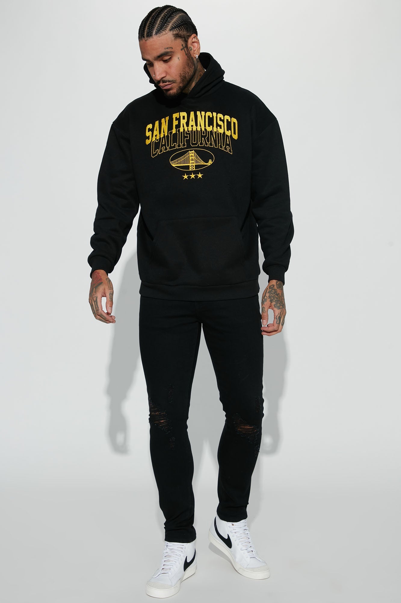 Jasper Skinny Ripped Knee Jeans - Black