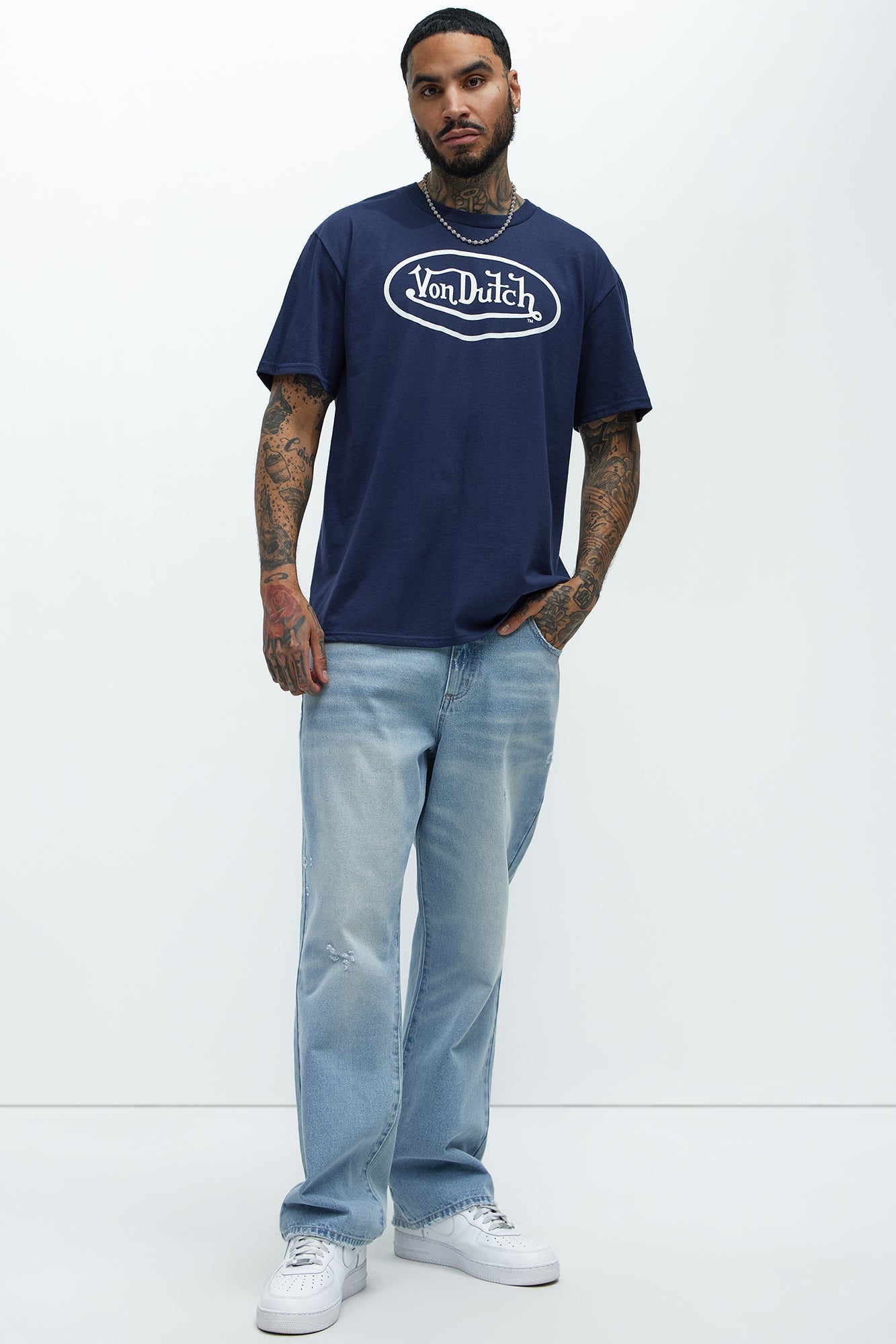 Von Dutch Logo Short Sleeve Tee - Navy