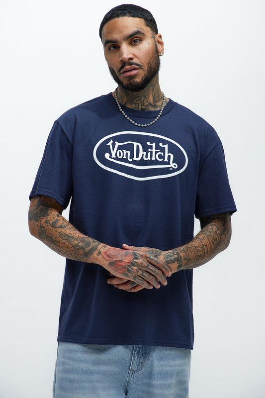 Von Dutch Logo Short Sleeve Tee - Navy
