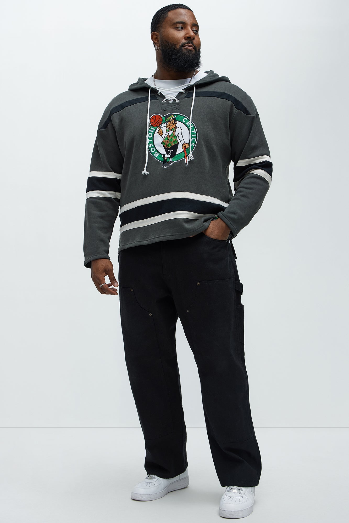 Celtics Body Check Hoodie - Grey