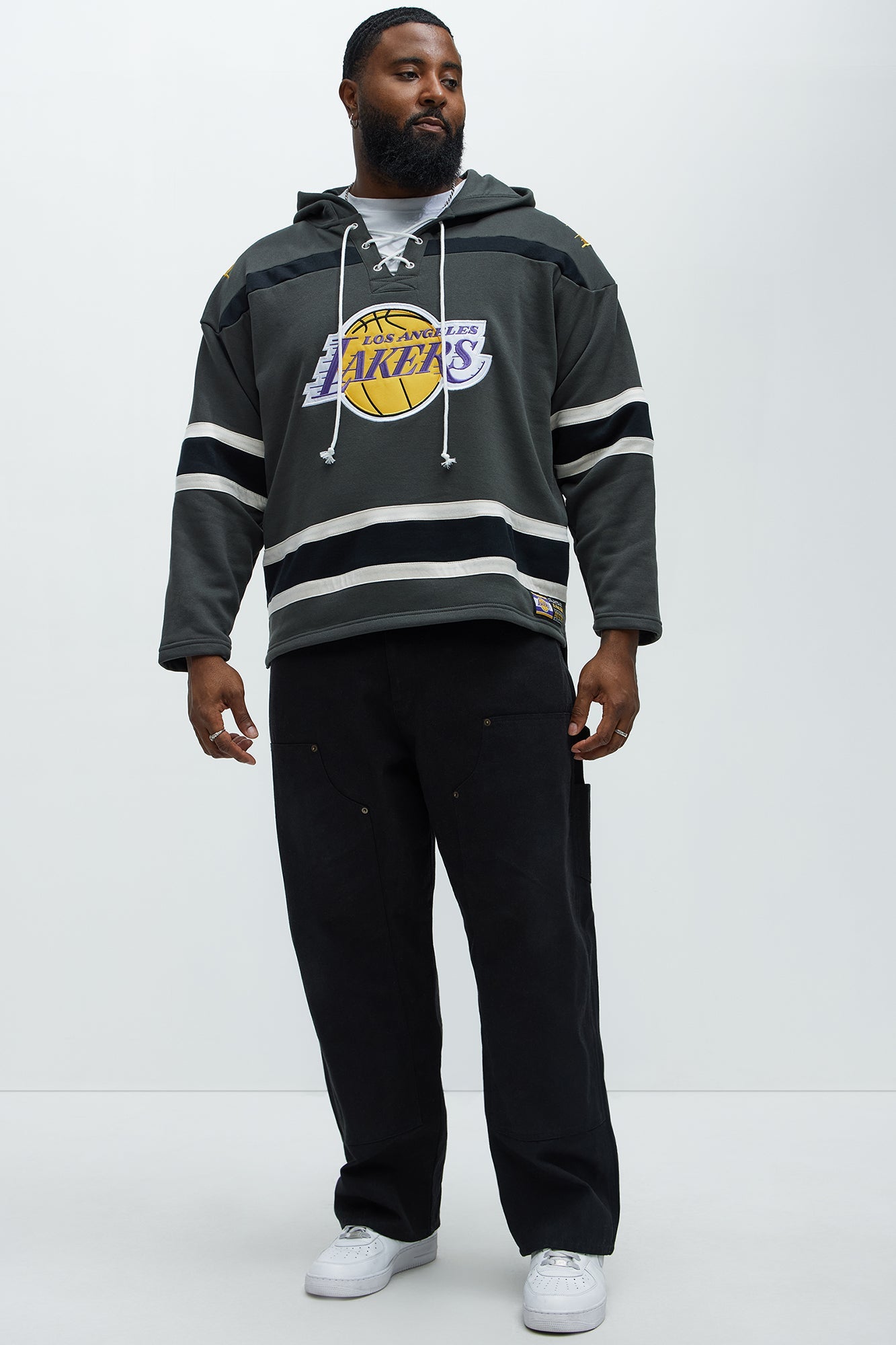 Lakers Body Check Hoodie - Grey