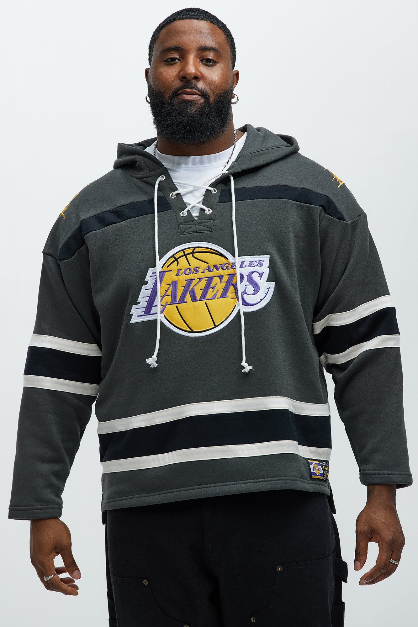 Lakers Body Check Hoodie - Grey