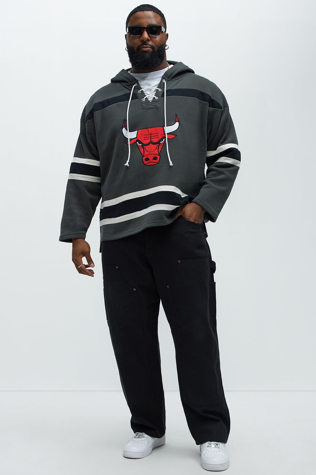 Bulls Body Check Hoodie - Grey
