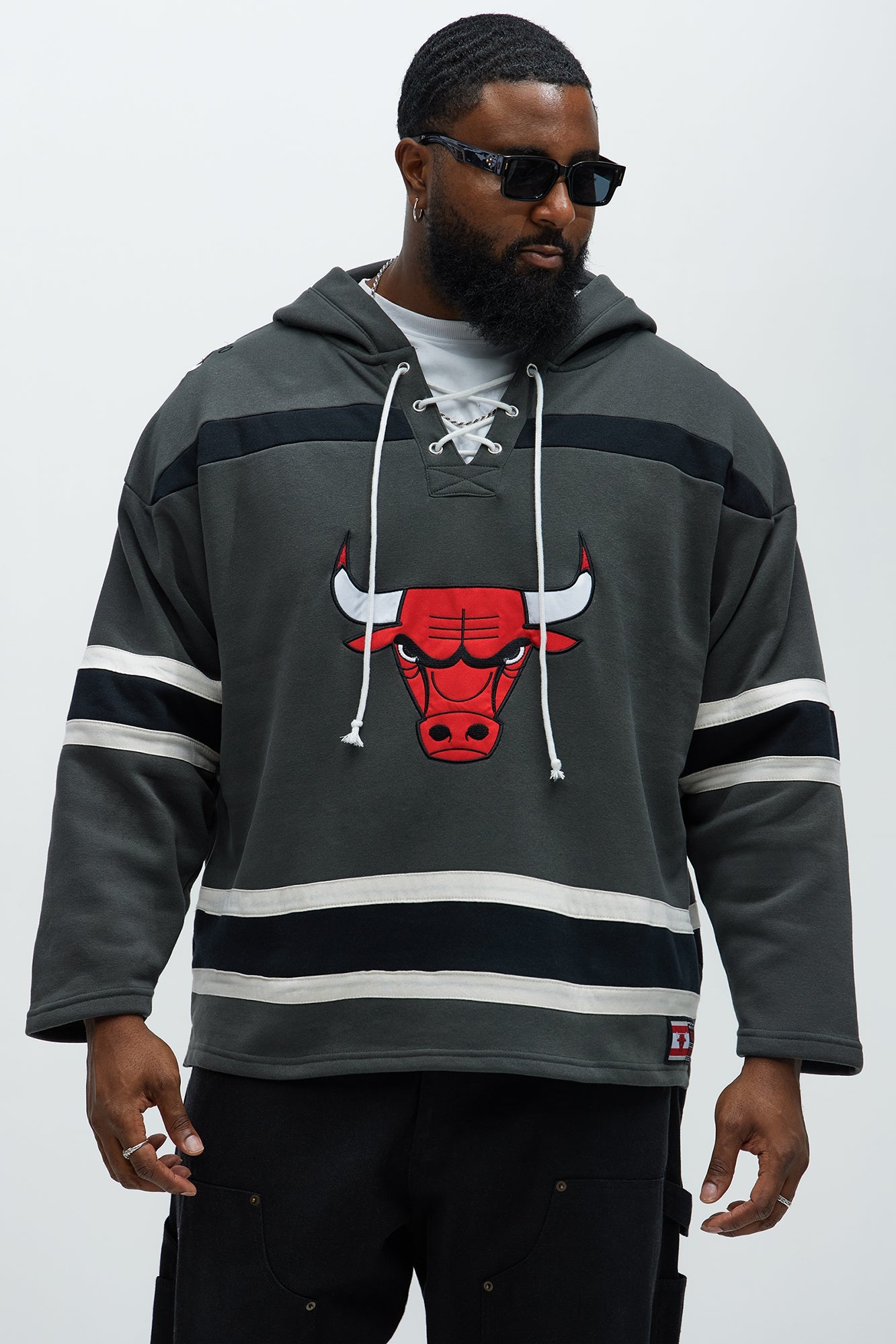 Bulls Body Check Hoodie - Grey