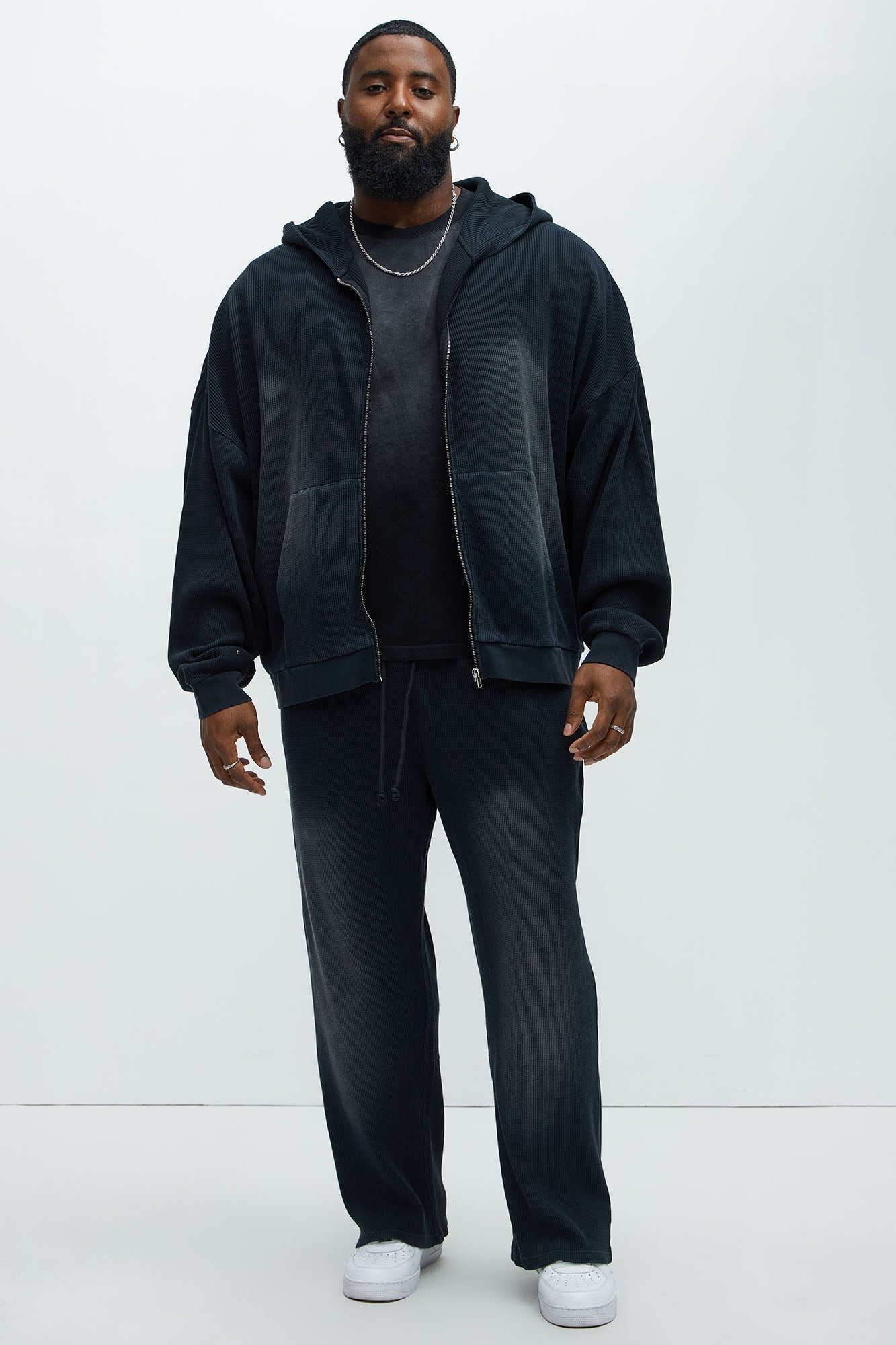 Modern Wash Zip Up Hoodie - Black