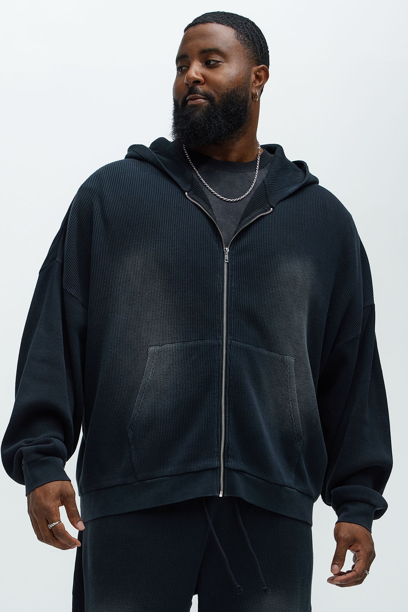 Modern Wash Zip Up Hoodie - Black