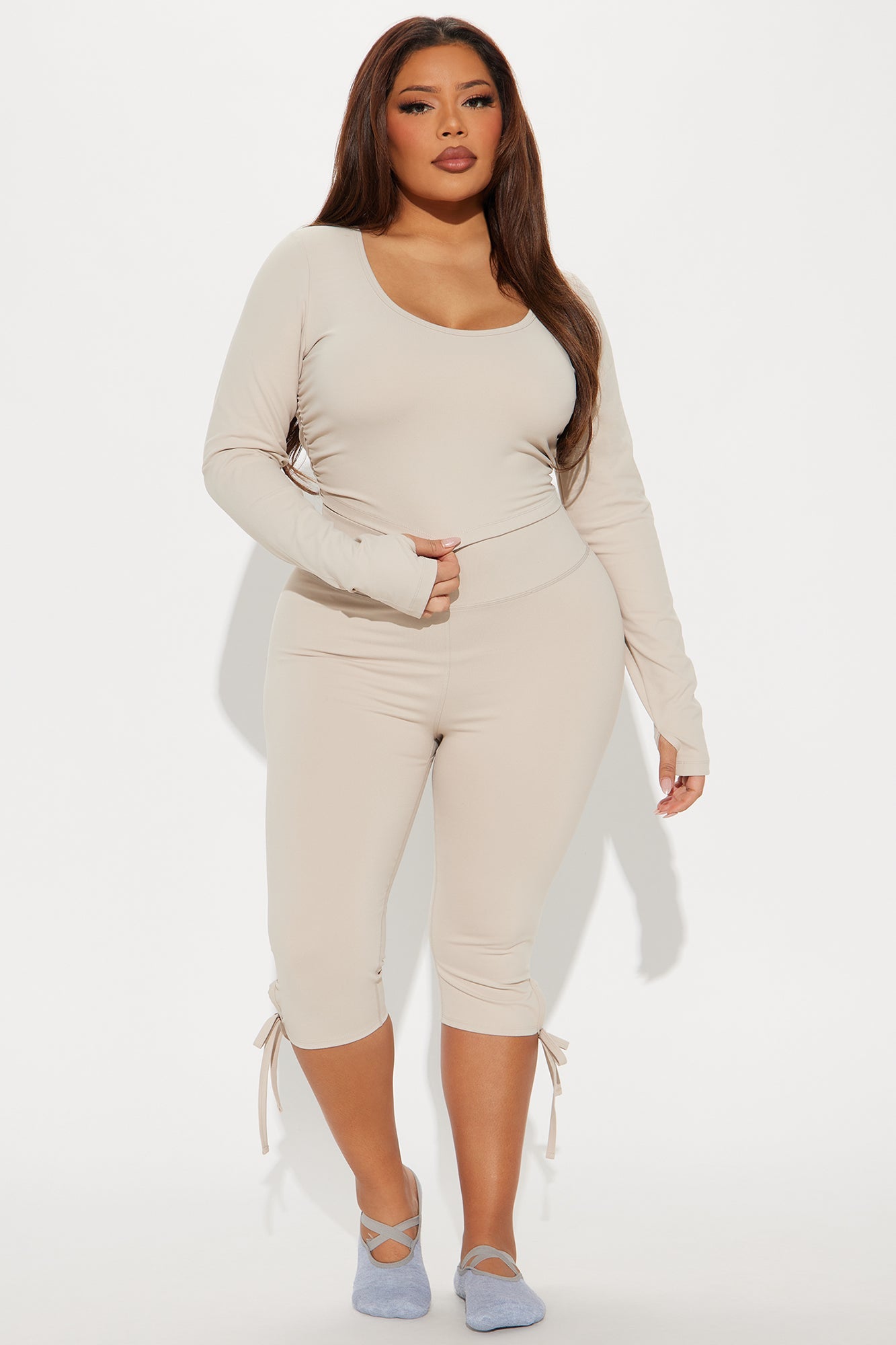 Glow Super Soft Active Top - Light Taupe