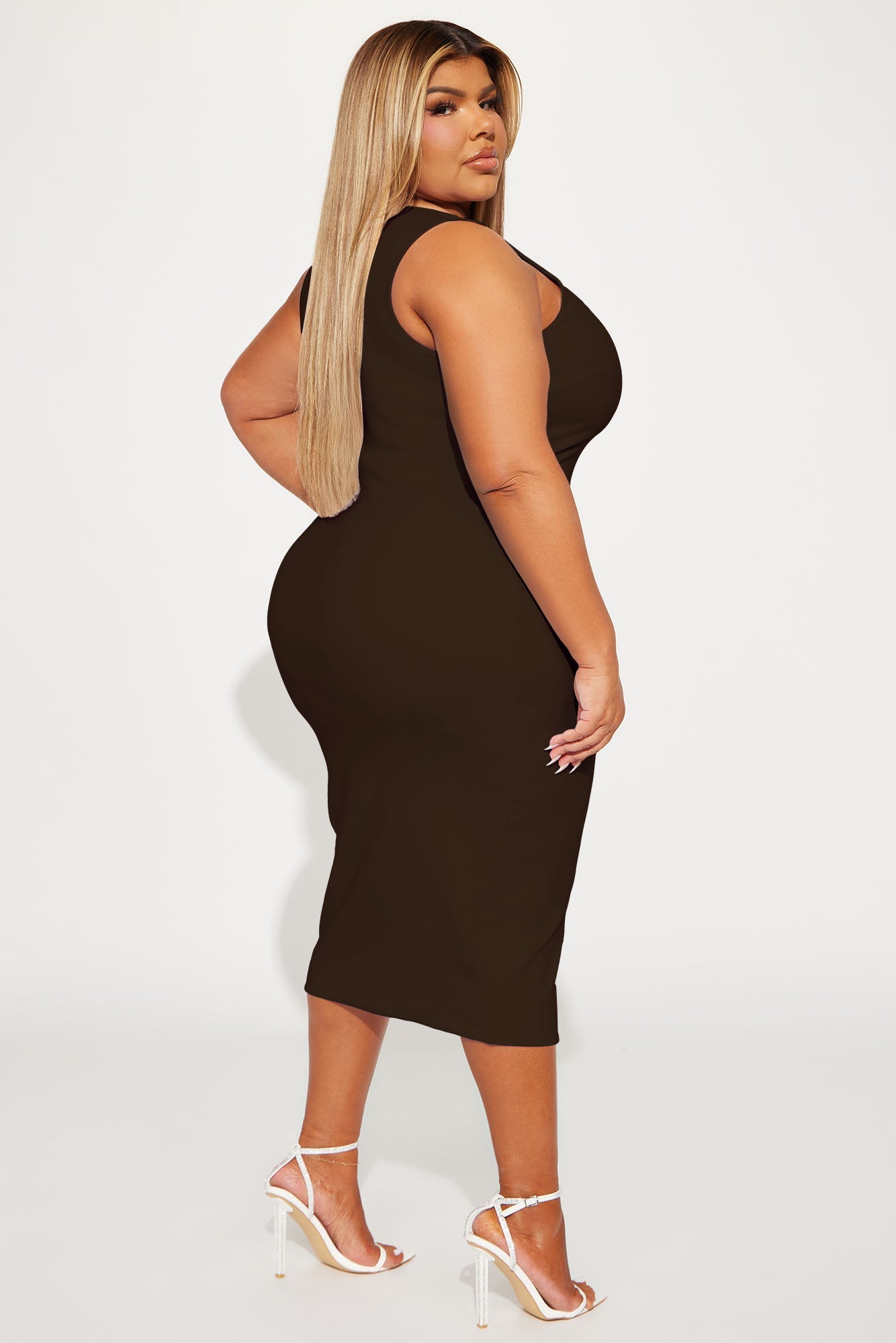 Colette Double Lined Midi Dress - Chocolate