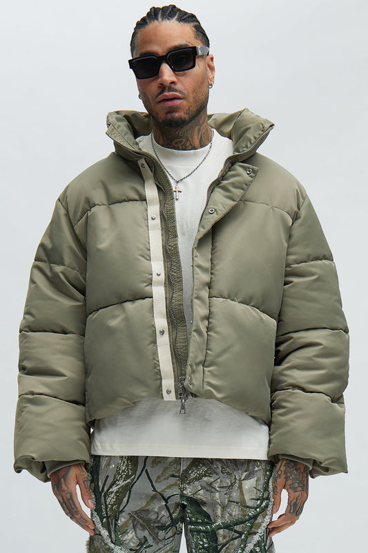 Norton Cropped Puffer - Olive