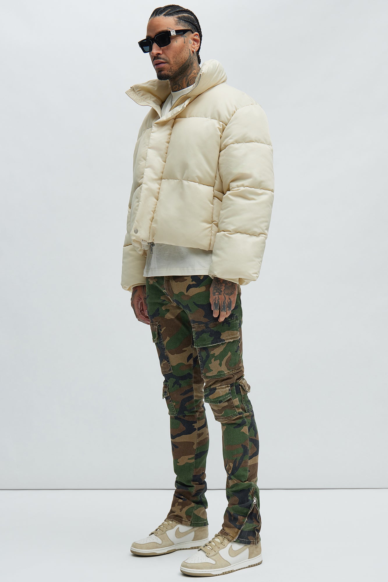 Convertible Stacked Skinny Flare Jeans - Camouflage