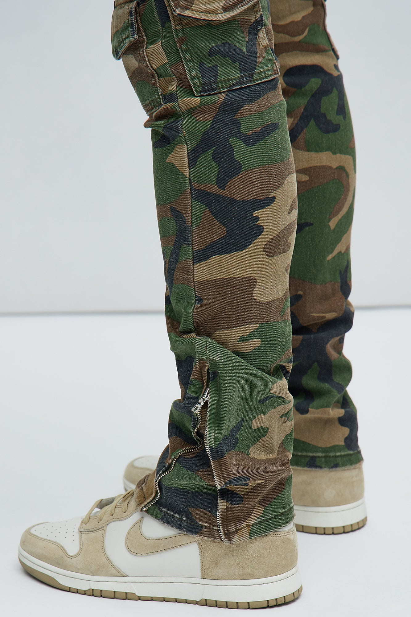 Convertible Stacked Skinny Flare Jeans - Camouflage