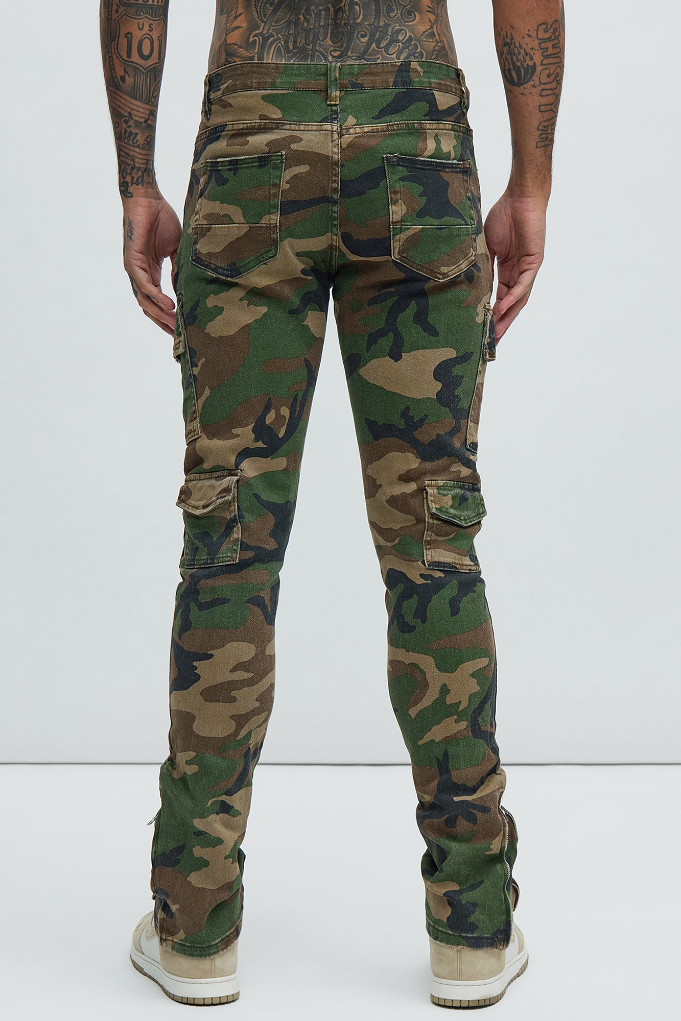 Convertible Stacked Skinny Flare Jeans - Camouflage