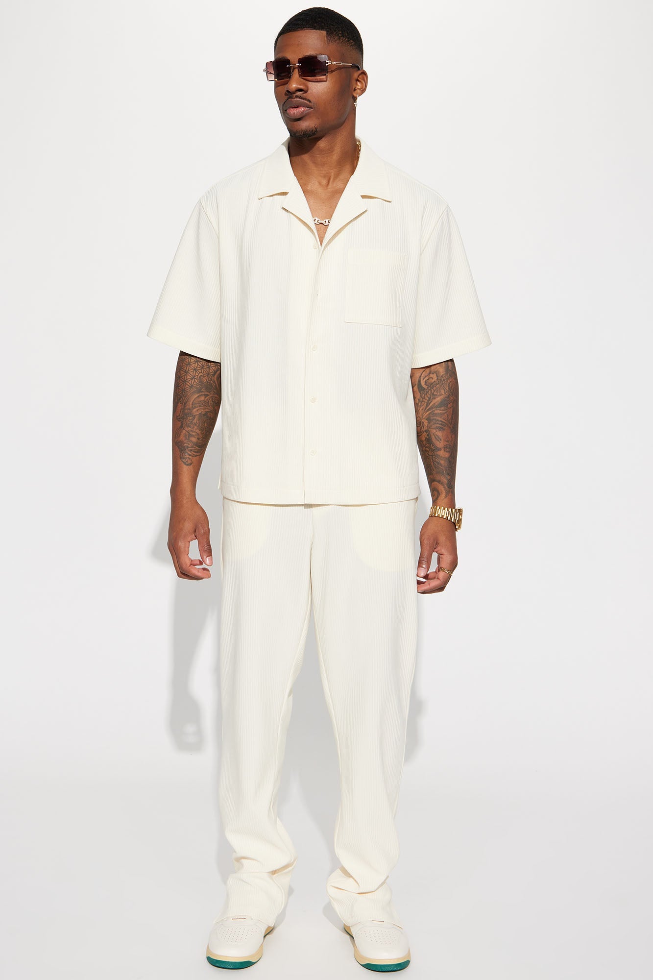 Show Up Short Sleeve Cuban Shirt - Off White