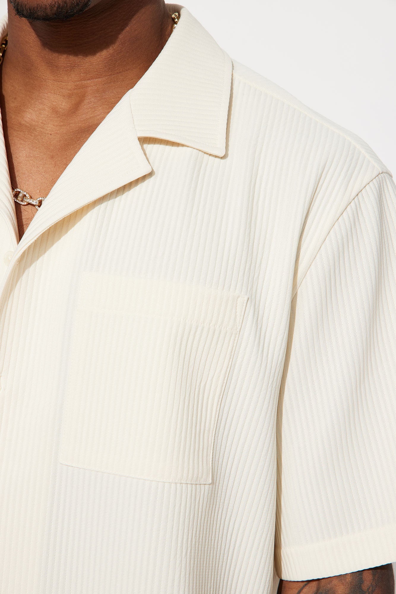 Show Up Short Sleeve Cuban Shirt - Off White