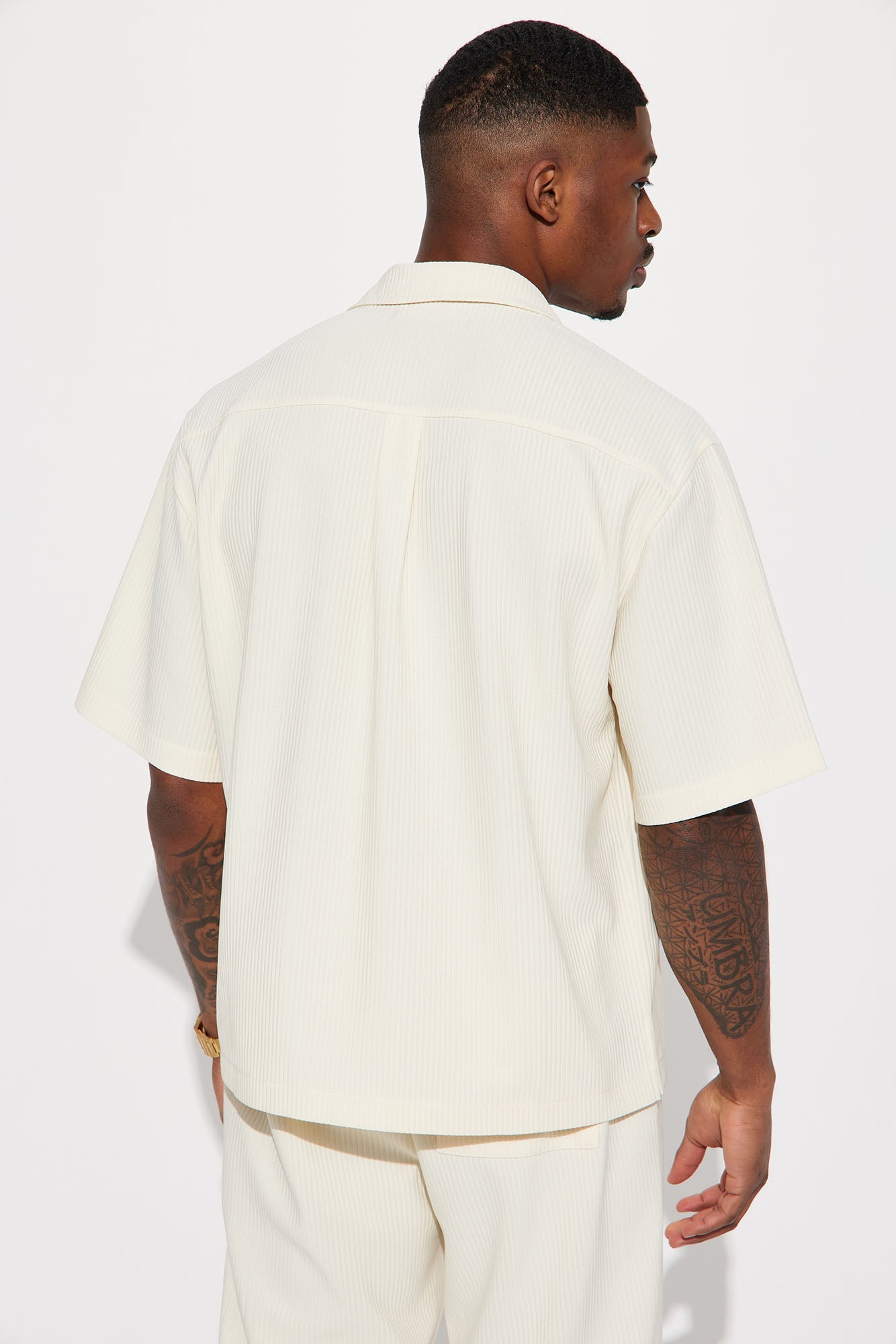 Show Up Short Sleeve Cuban Shirt - Off White