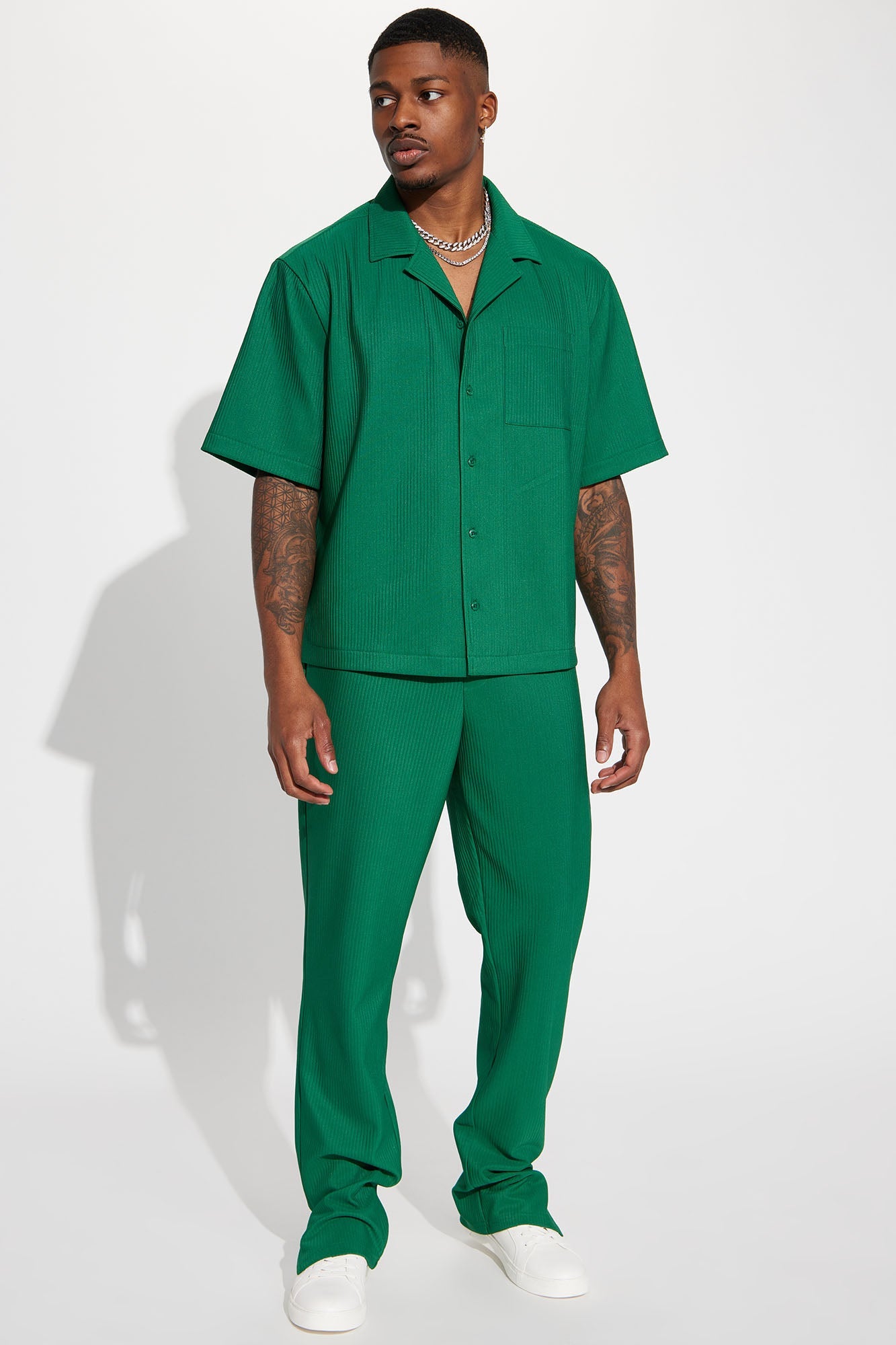 Show Up Short Sleeve Cuban Shirt - Green