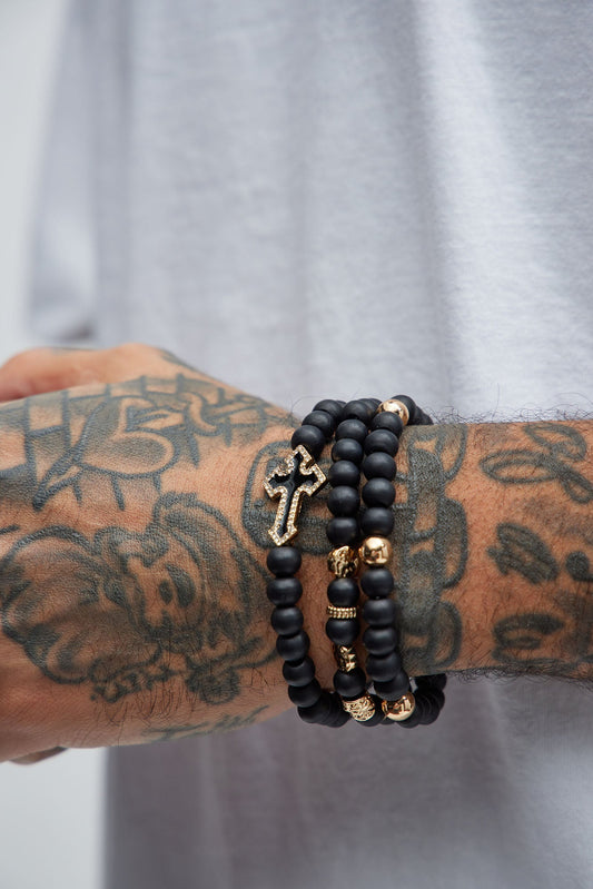 Among Angels Bracelet Set - Black/Gold