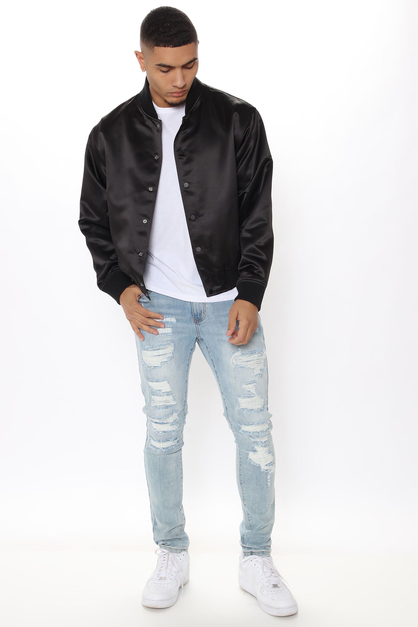 Ashton Essential Bomber Jacket - Black