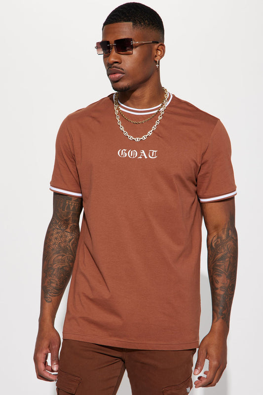 GOAT Old English Short Sleeve Tee - Brown