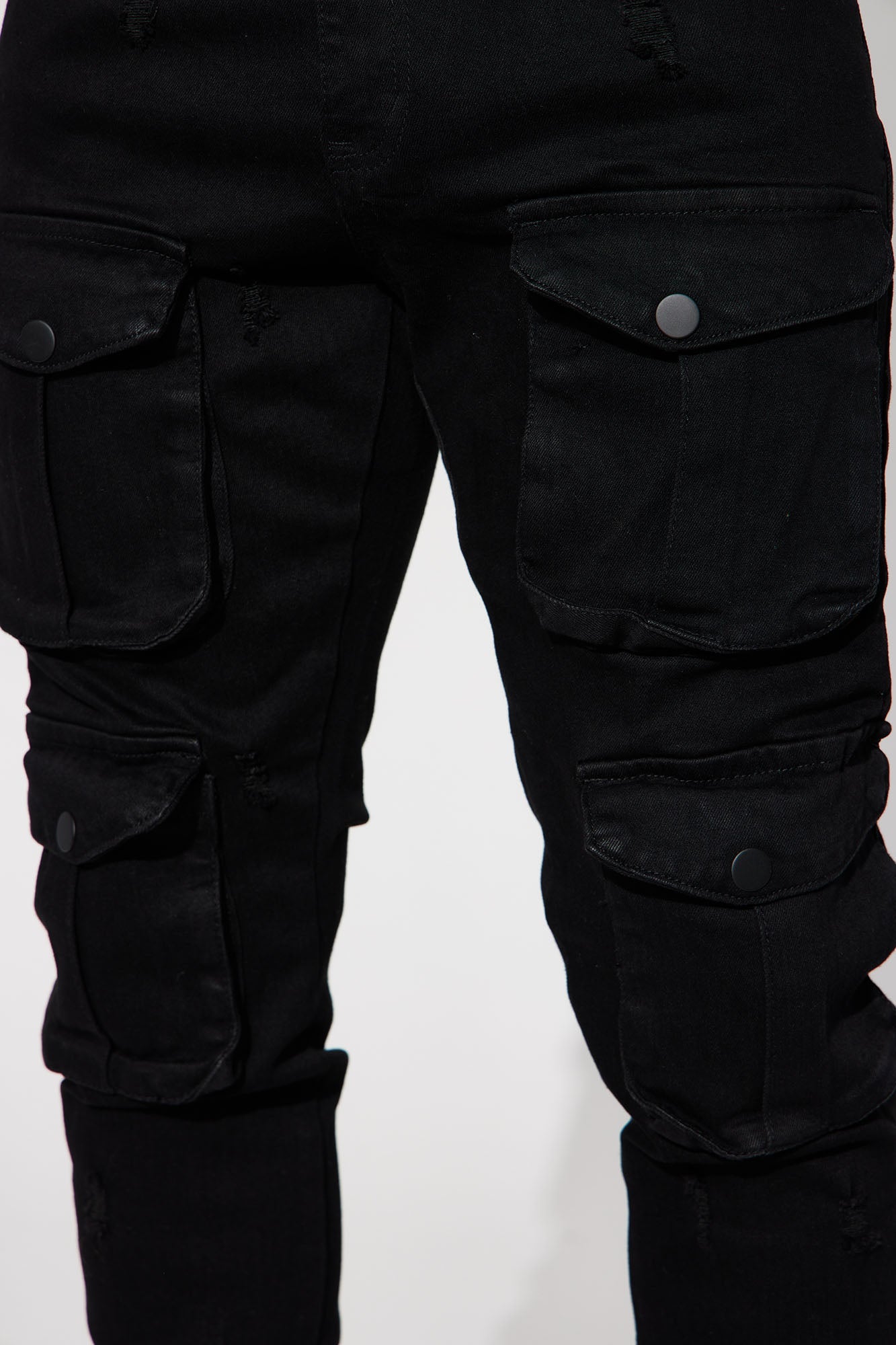 Dirty Ways Stacked Cargo Skinny Jeans - Black