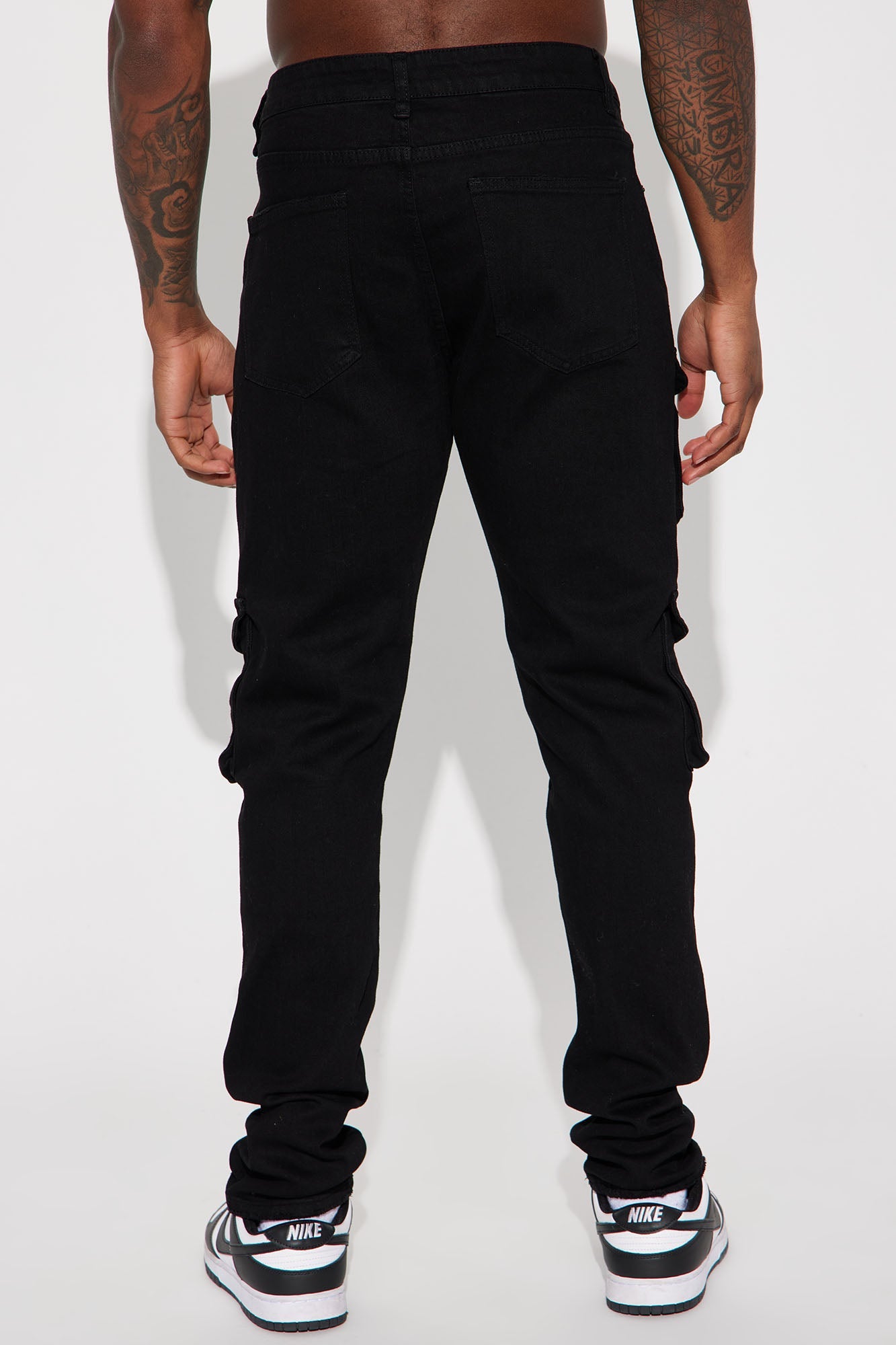 Dirty Ways Stacked Cargo Skinny Jeans - Black