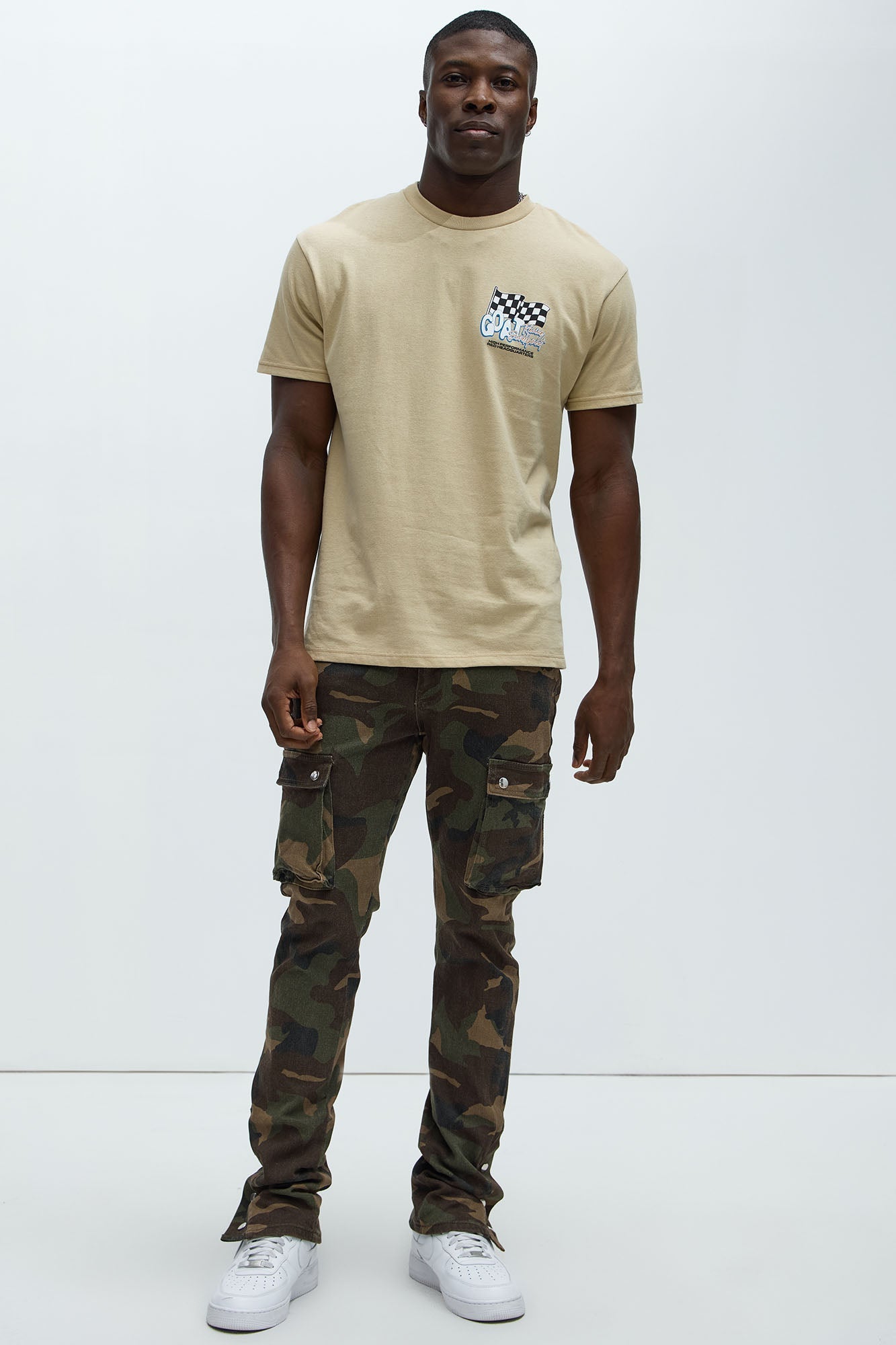 Out These Streets Cargo Stacked Skinny Pants - Camouflage