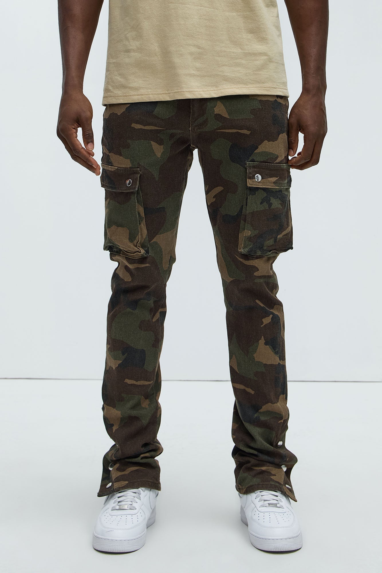 Out These Streets Cargo Stacked Skinny Pants - Camouflage
