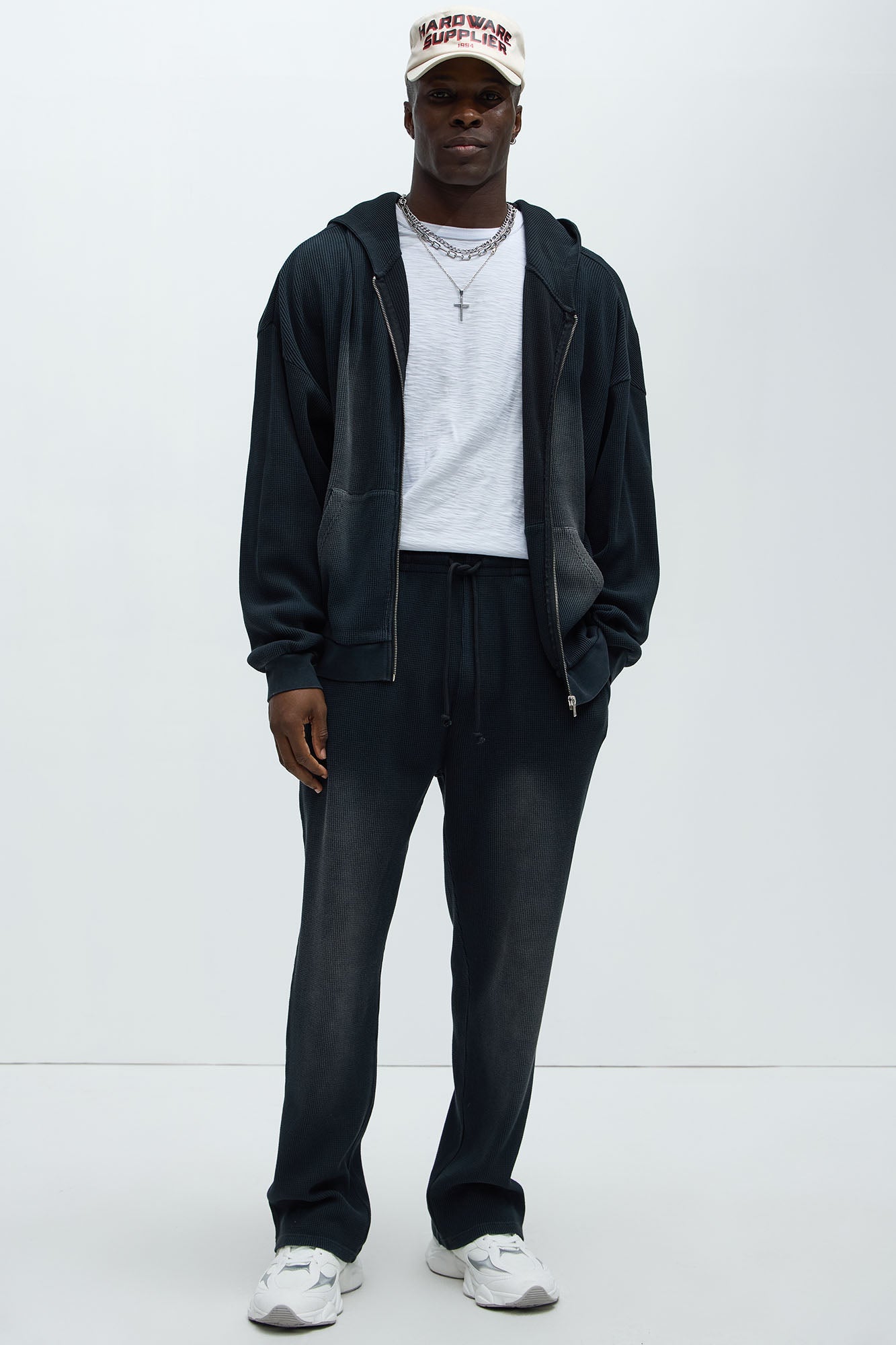 Modern Wash Zip Up Hoodie - Black