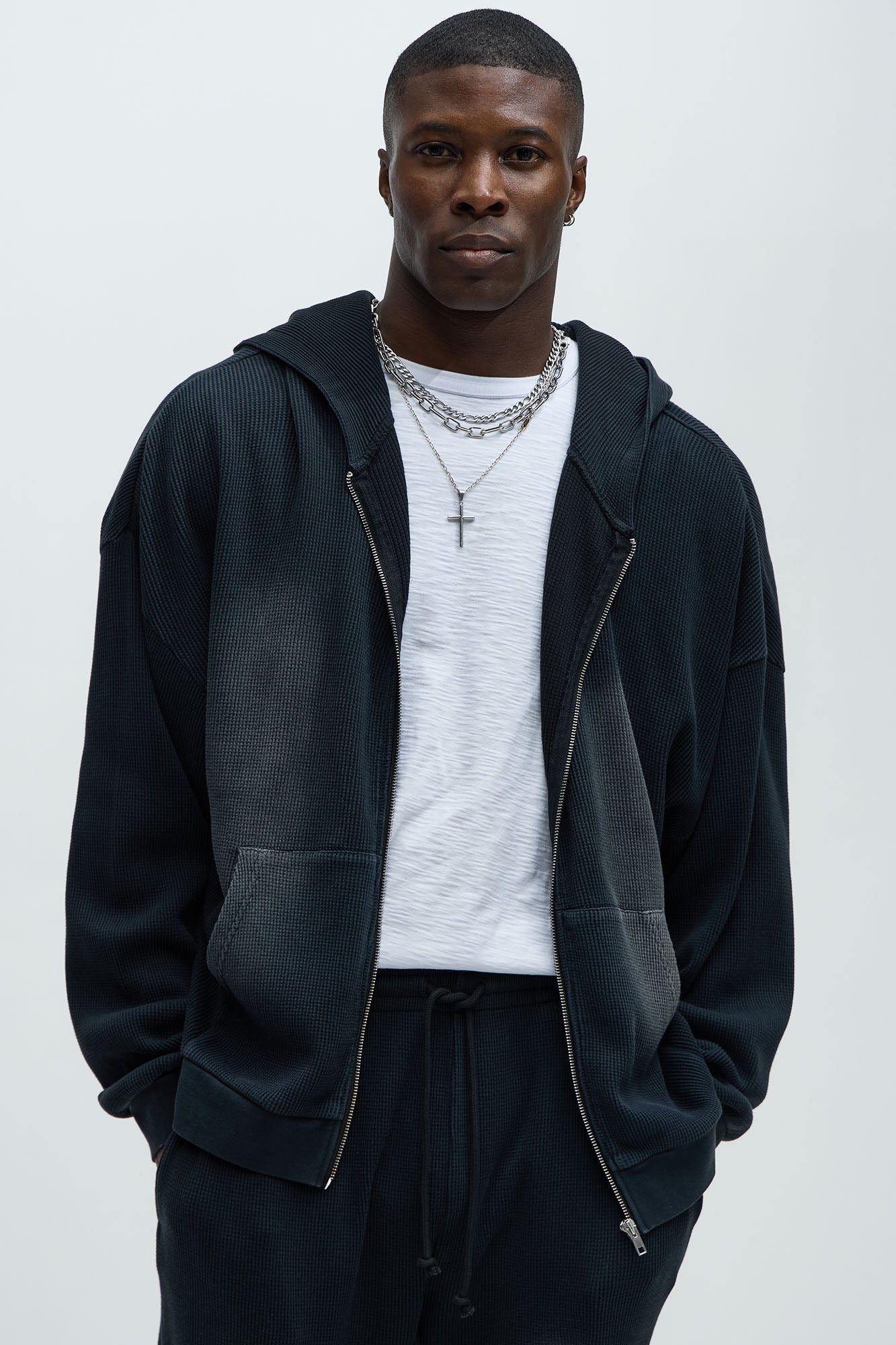 Modern Wash Zip Up Hoodie - Black