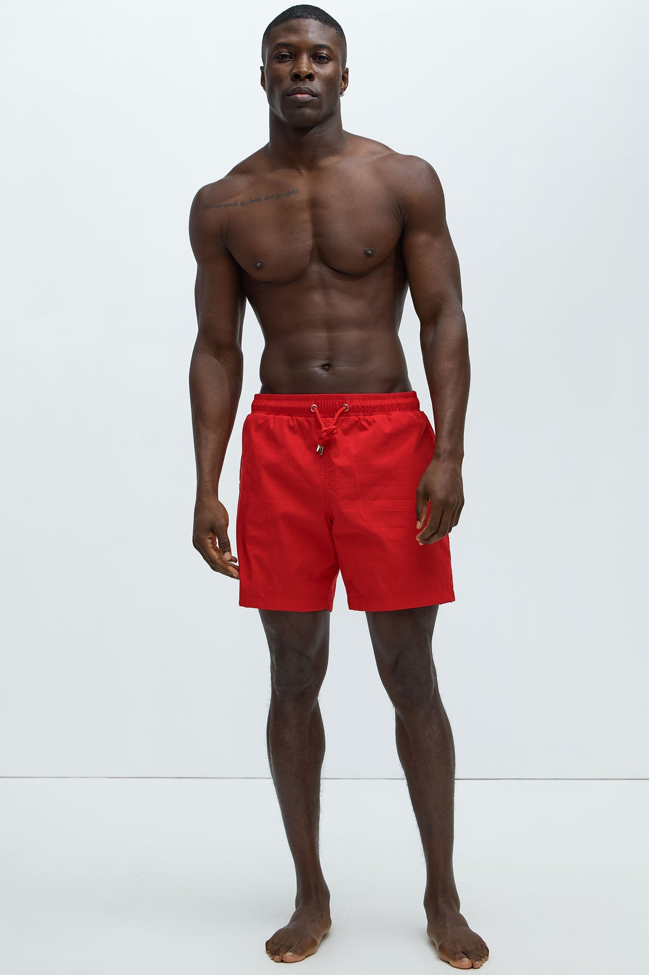 Montez Stretch Swim Trunk 7″ - Brick Red