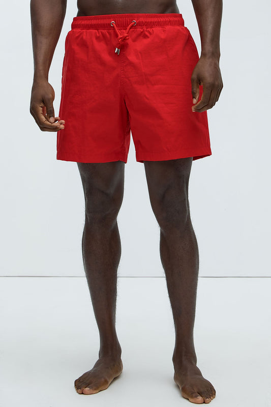 Montez Stretch Swim Trunk 7″ - Brick Red