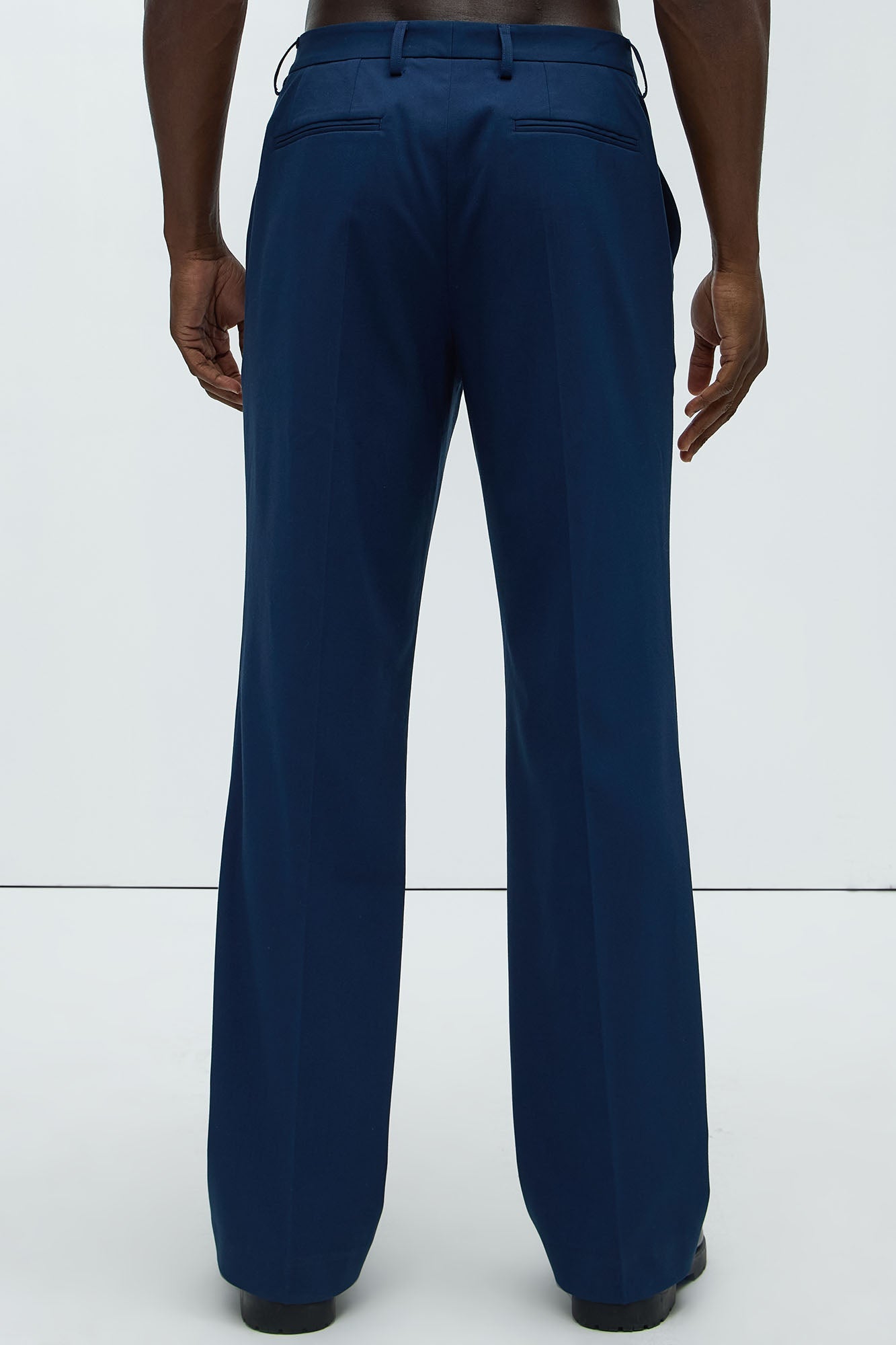 Modern Stretch Straight Trousers - Navy