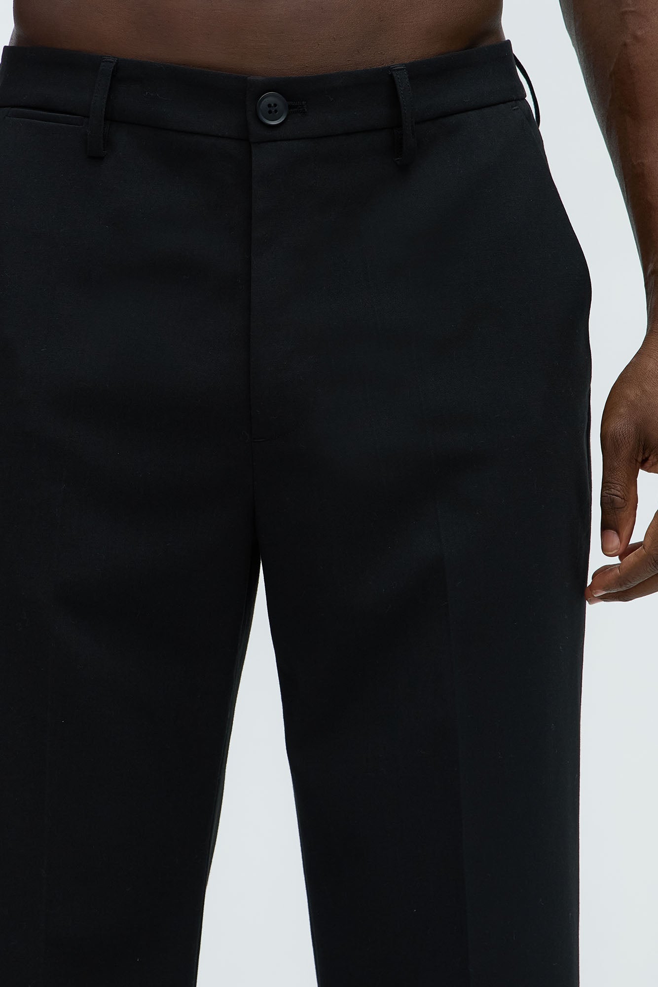 Modern Stretch Straight Trousers - Black