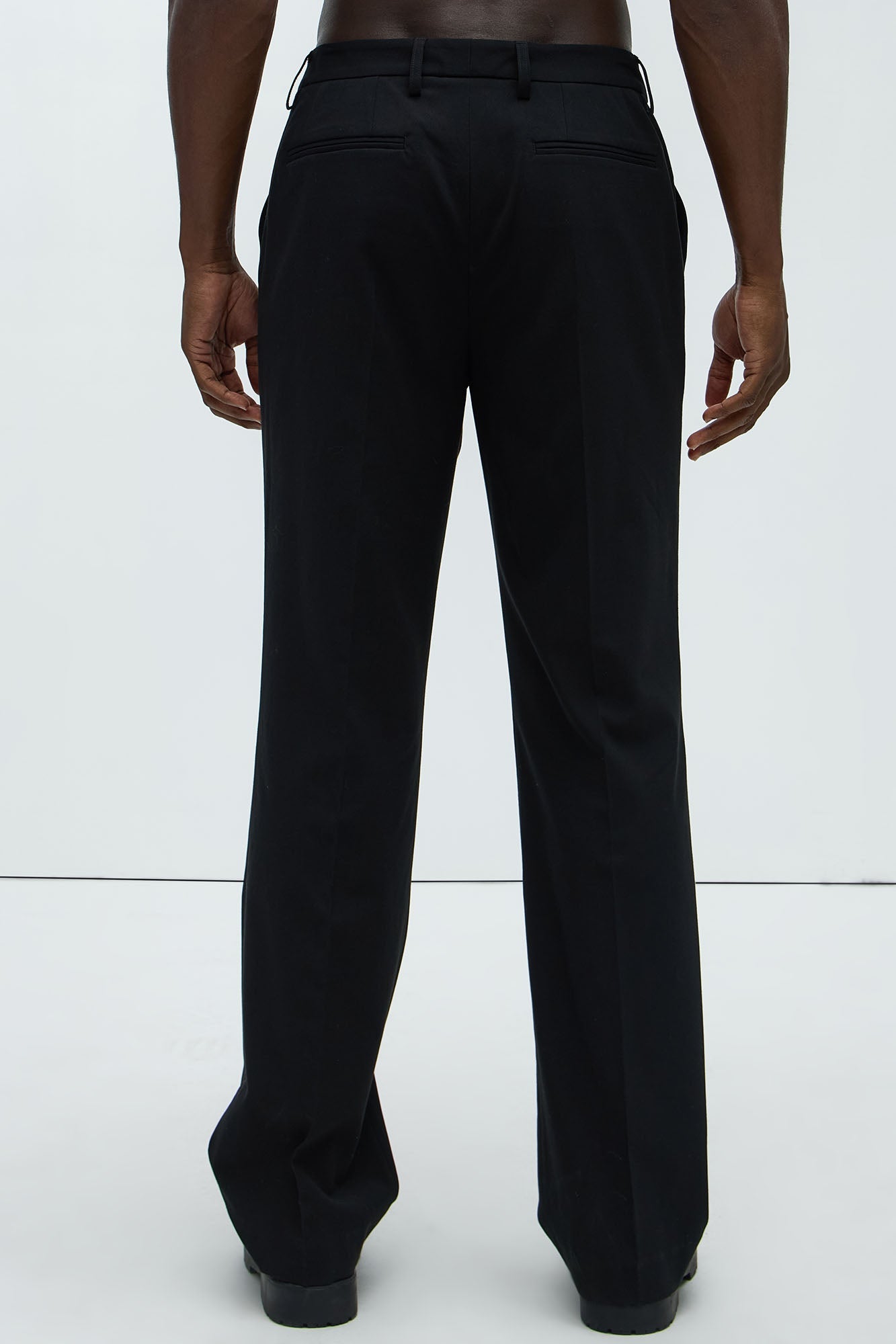 Modern Stretch Straight Trousers - Black