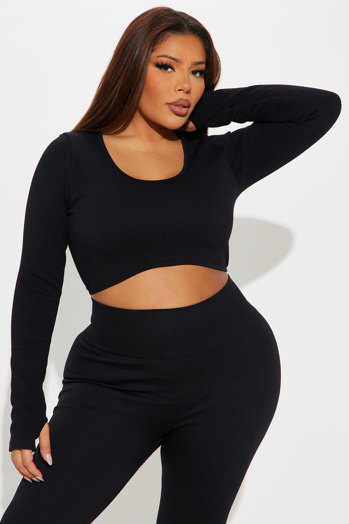 Reach Up Effortless Seamless Active Top - Black