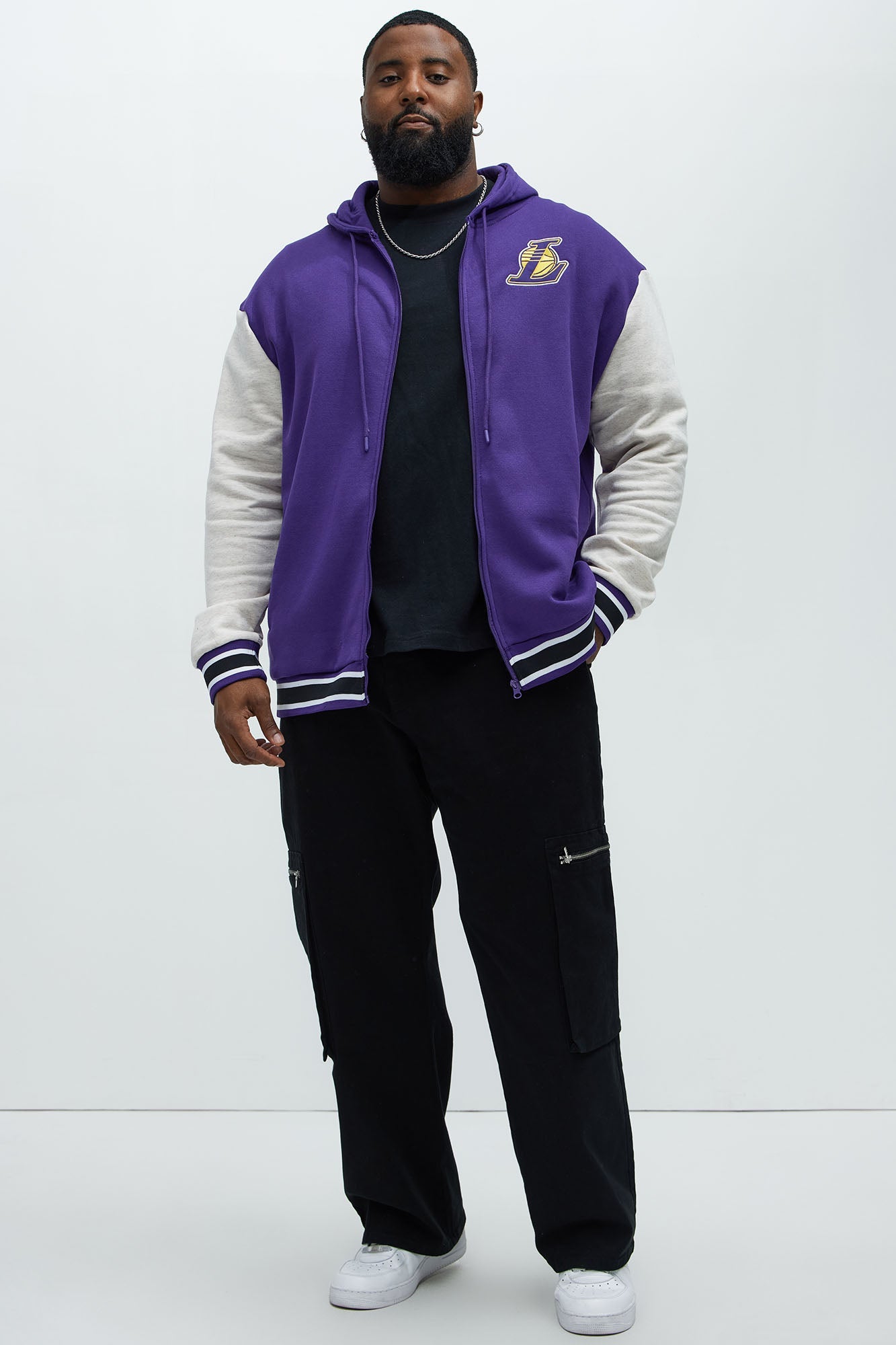 Lakers Above The Rim Zip Up Hoodie - Purple