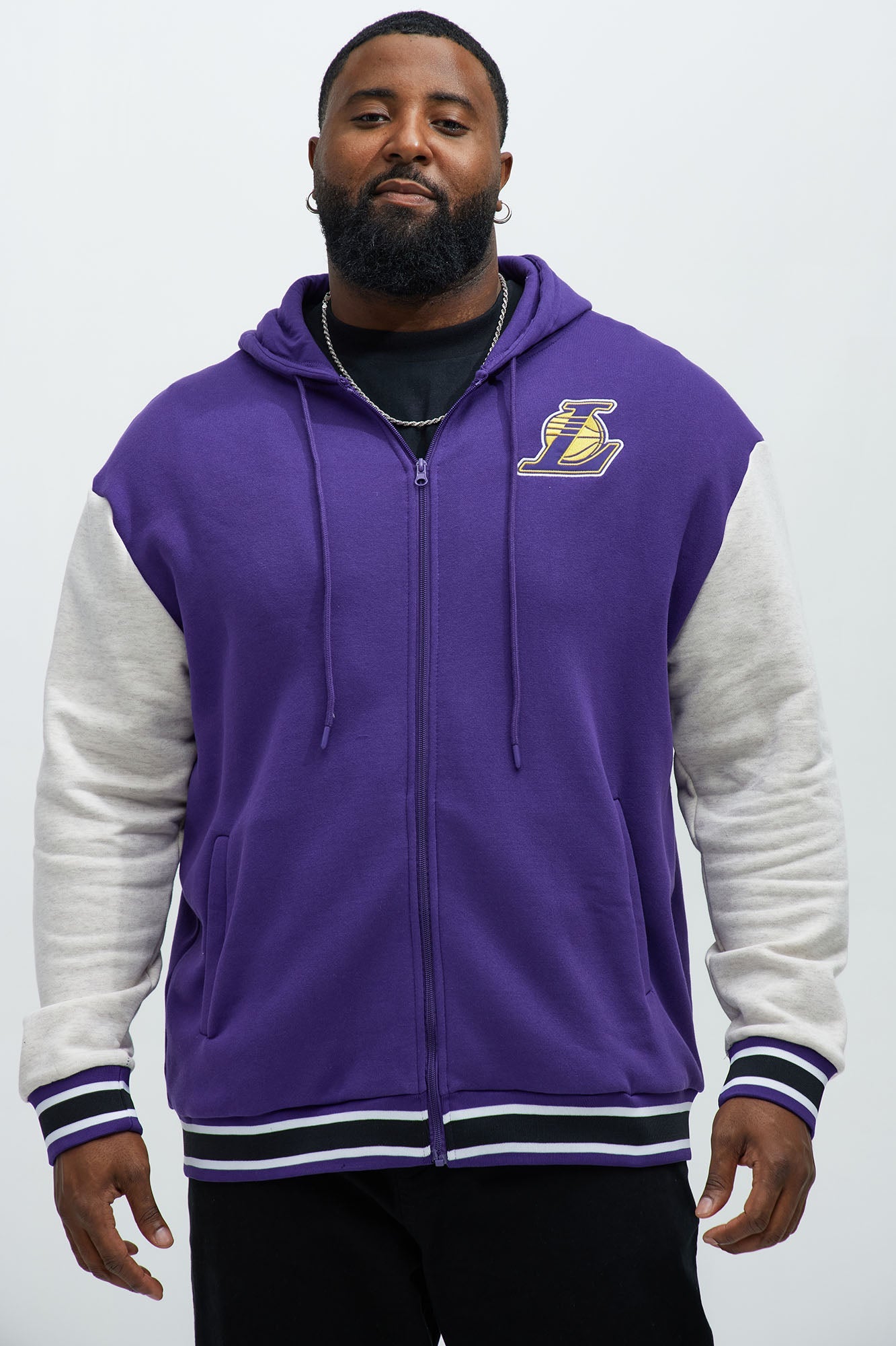 Lakers Above The Rim Zip Up Hoodie - Purple