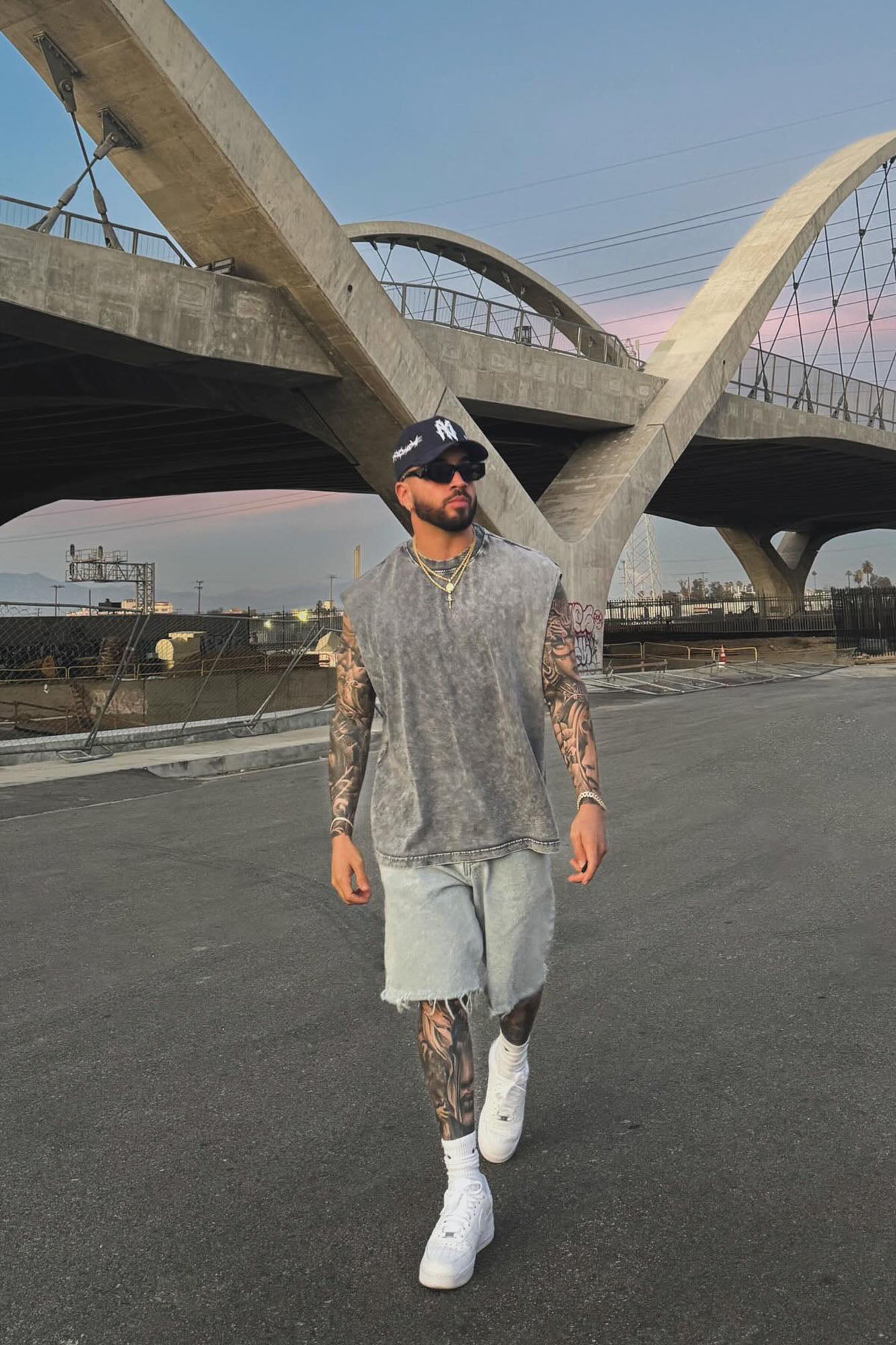 Relaxed Vintage Wash Heavyweight Muscle Tee - Grey/Smoke